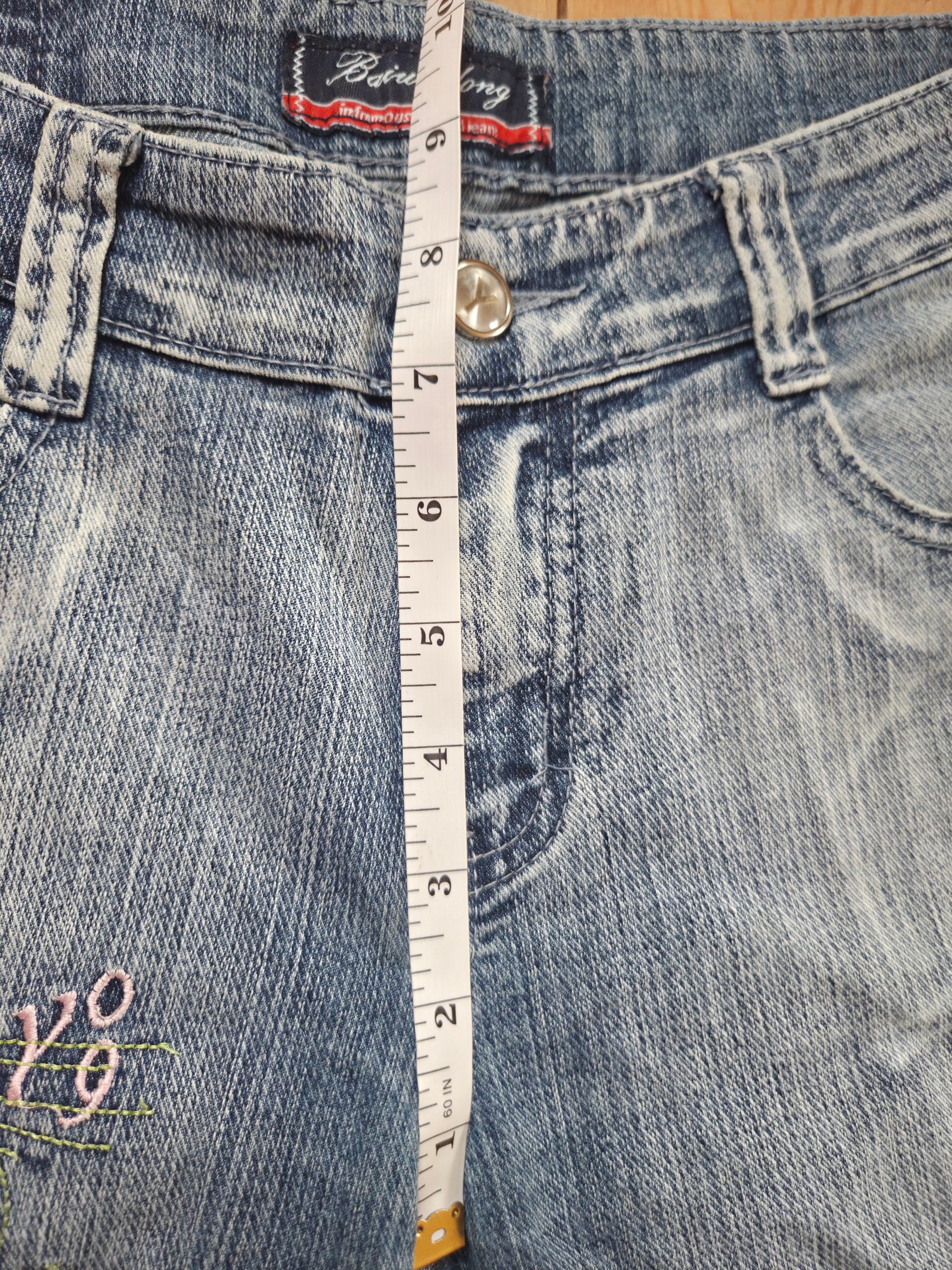 Baiweilong Y2K Light Wash Embroidered Bootcut Jeans UK 8 W29 L32 image 7