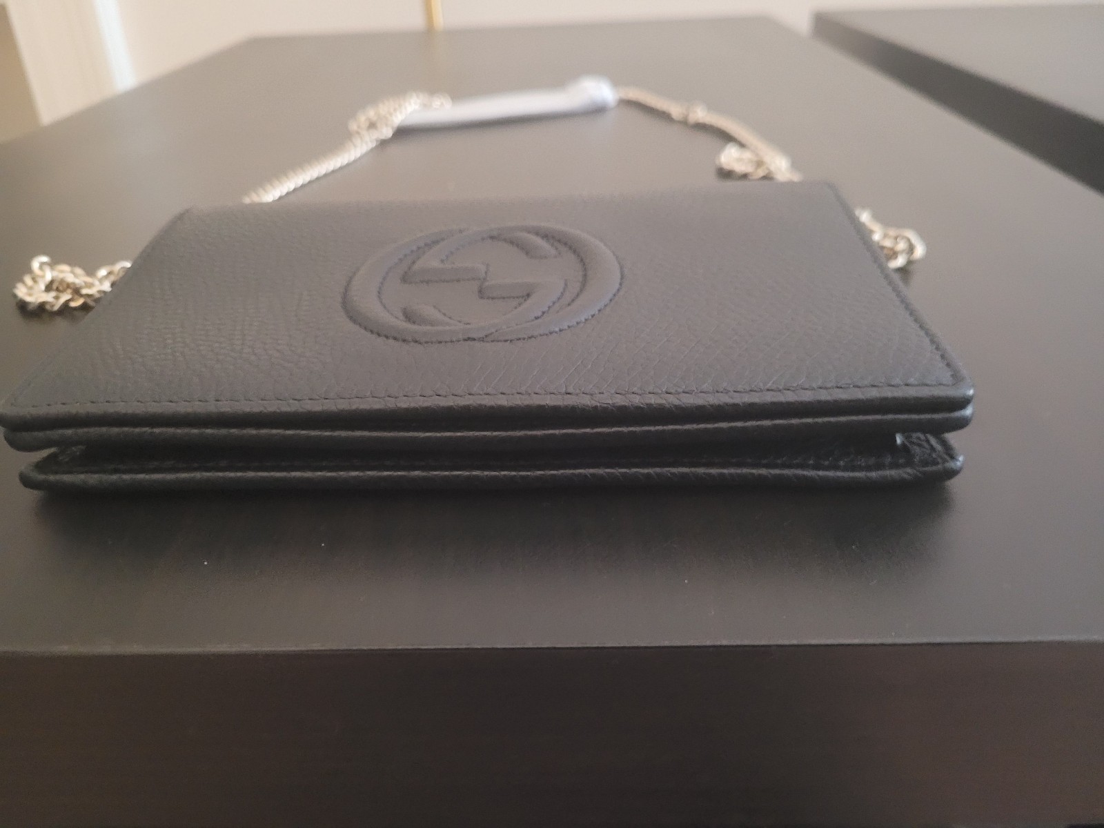 Gucci Black Leather Chain Wallet image 8