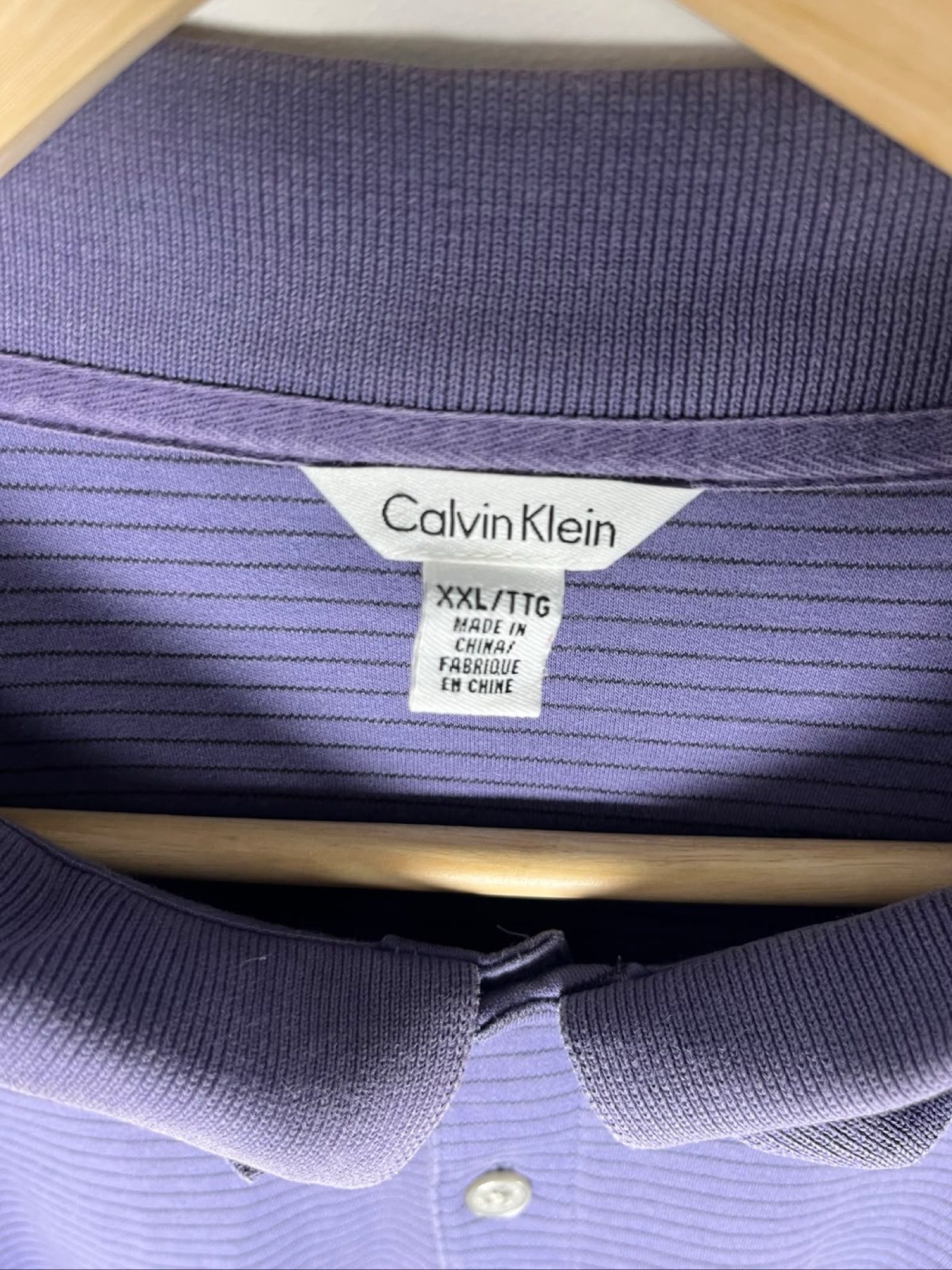 Calvin Klein Men's Blue Stripe Polo Shirt Medium image 3