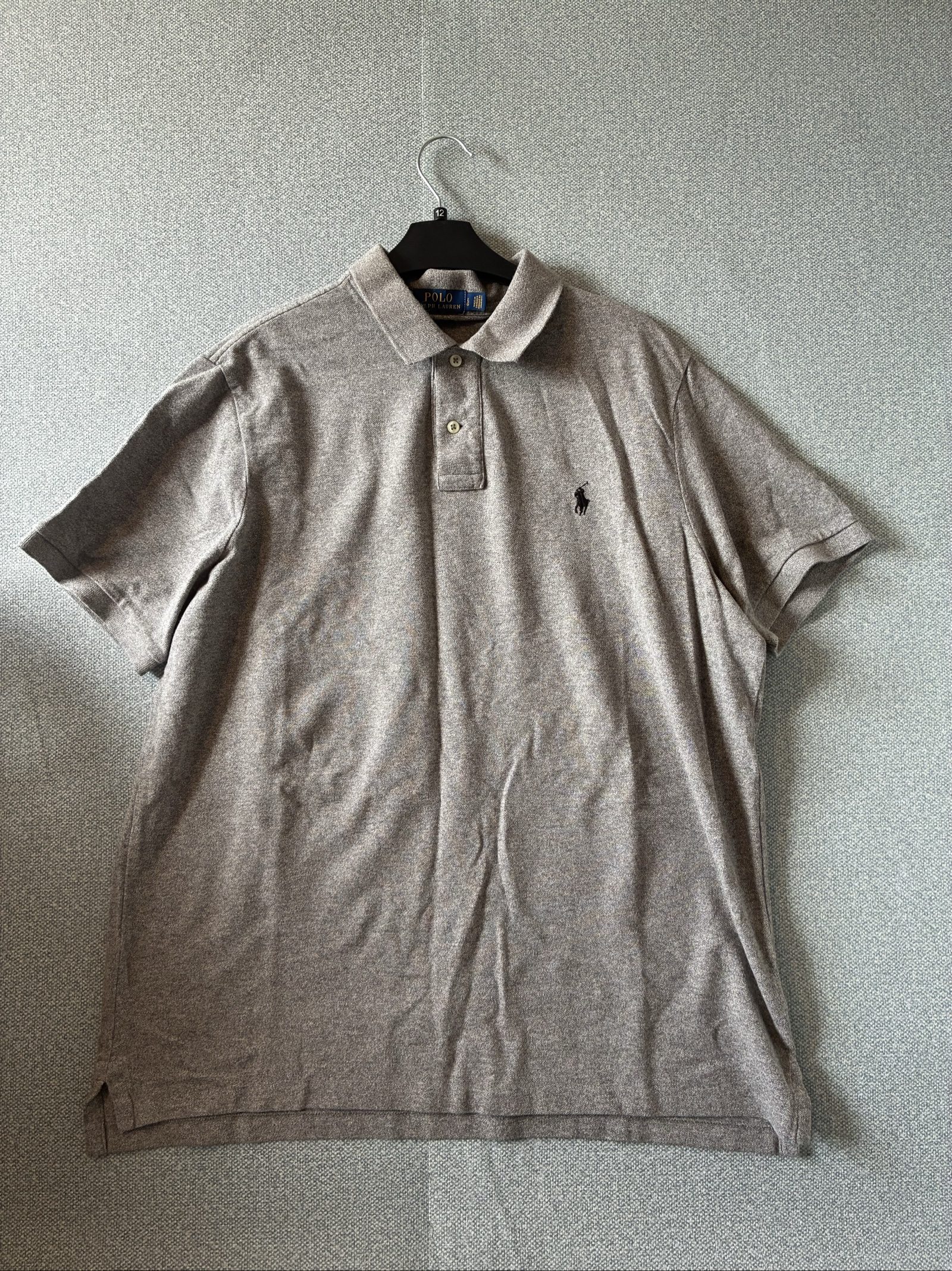 Polo Ralph Lauren Men's Grey Cotton Polo Shirt Large