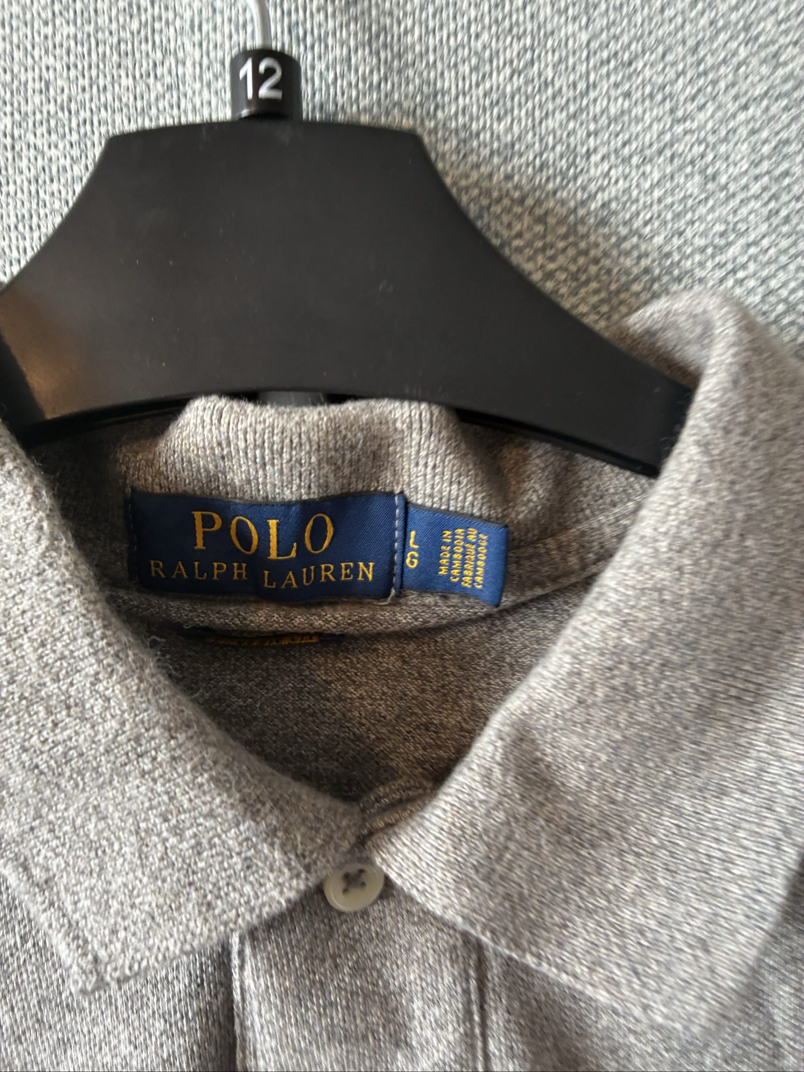 Polo Ralph Lauren Men's Grey Cotton Polo Shirt Large image 4