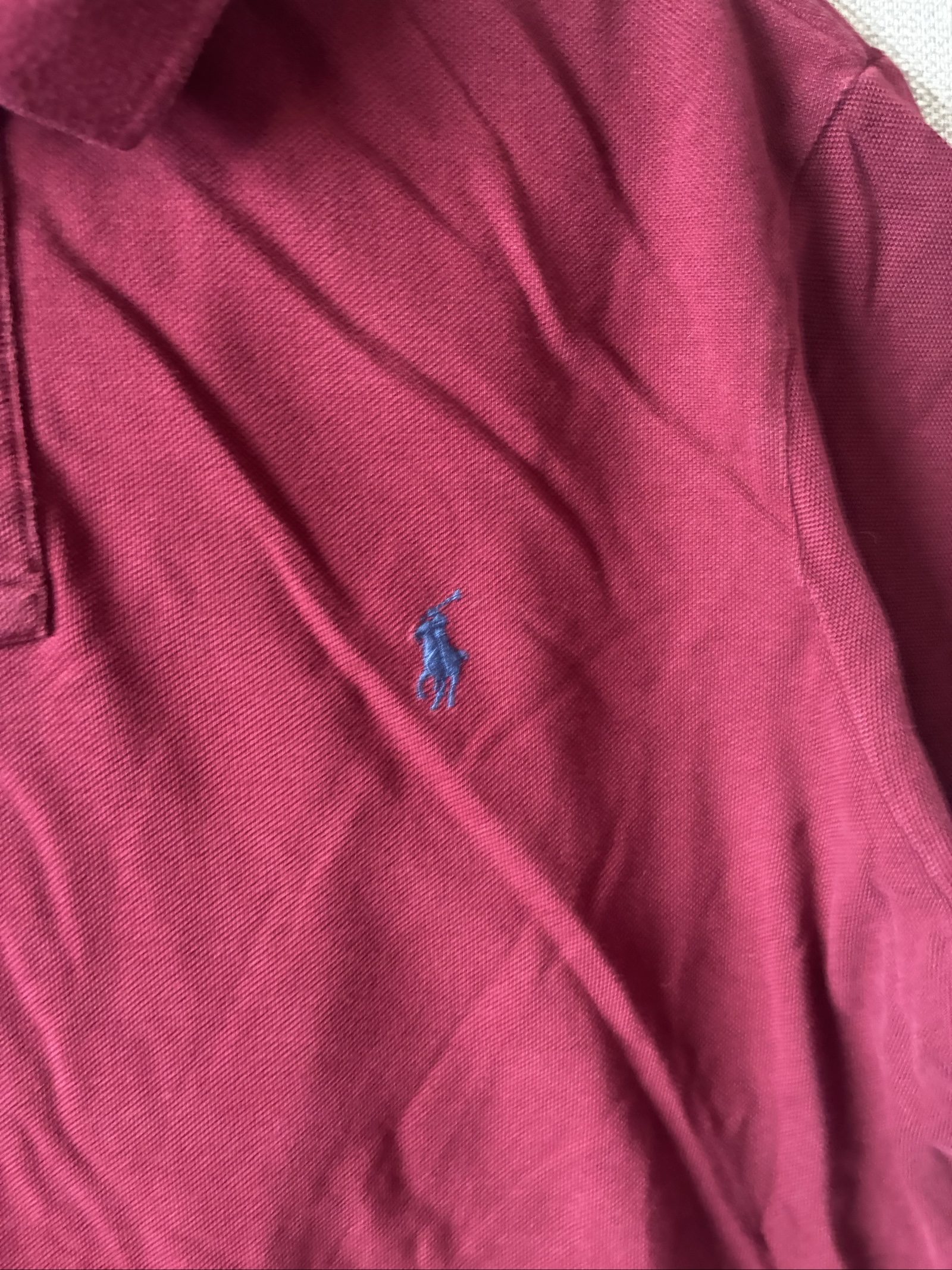 Polo Ralph Lauren Men's Burgundy Classic Fit Polo Shirt Large Cotton image 3