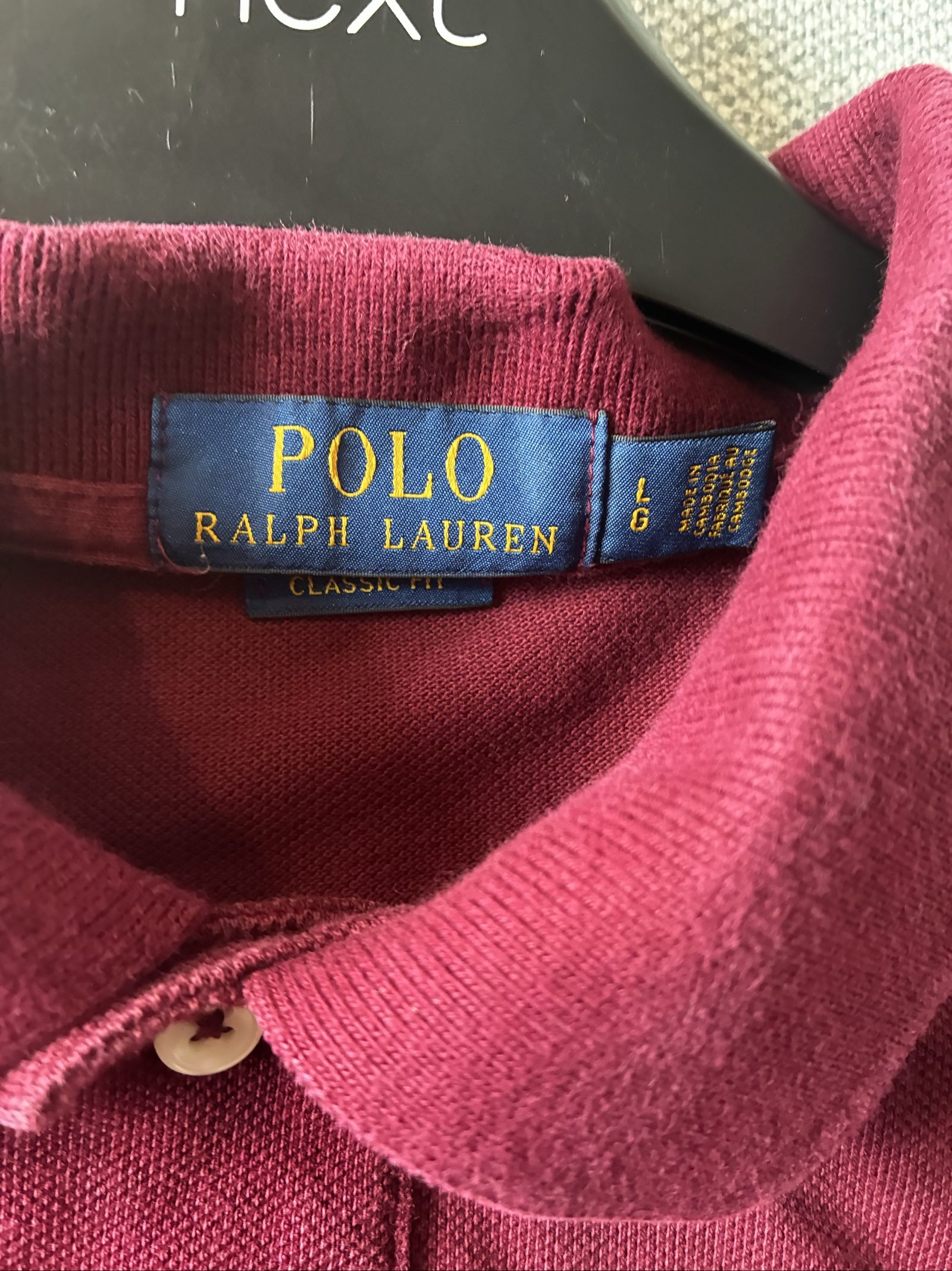Polo Ralph Lauren Men's Burgundy Classic Fit Polo Shirt Large Cotton image 4
