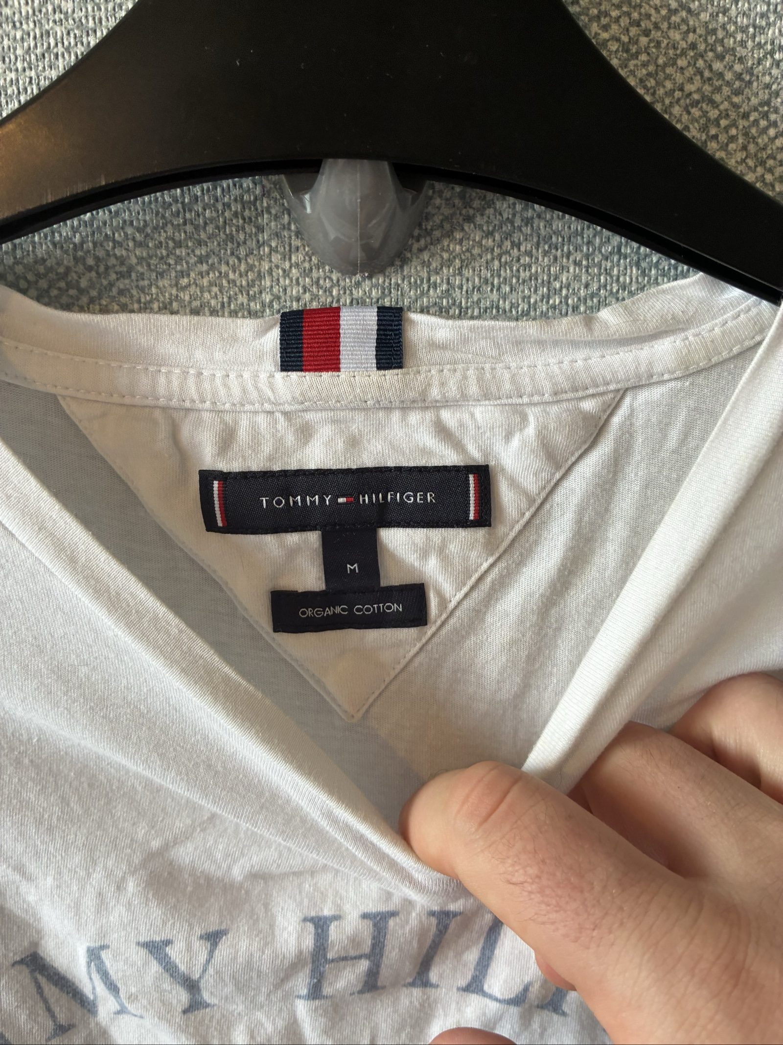 Tommy Hilfiger Men's White Organic Cotton Navigator Logo T-Shirt Medium image 3