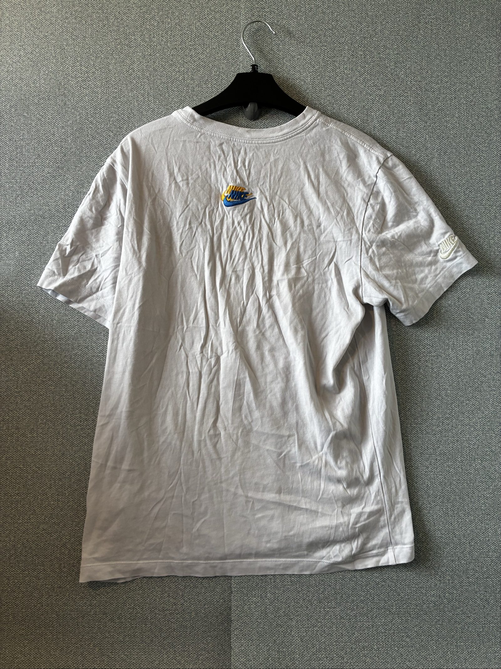 Nike White Multi Logo Embroidered Cotton T-Shirt Medium image 6