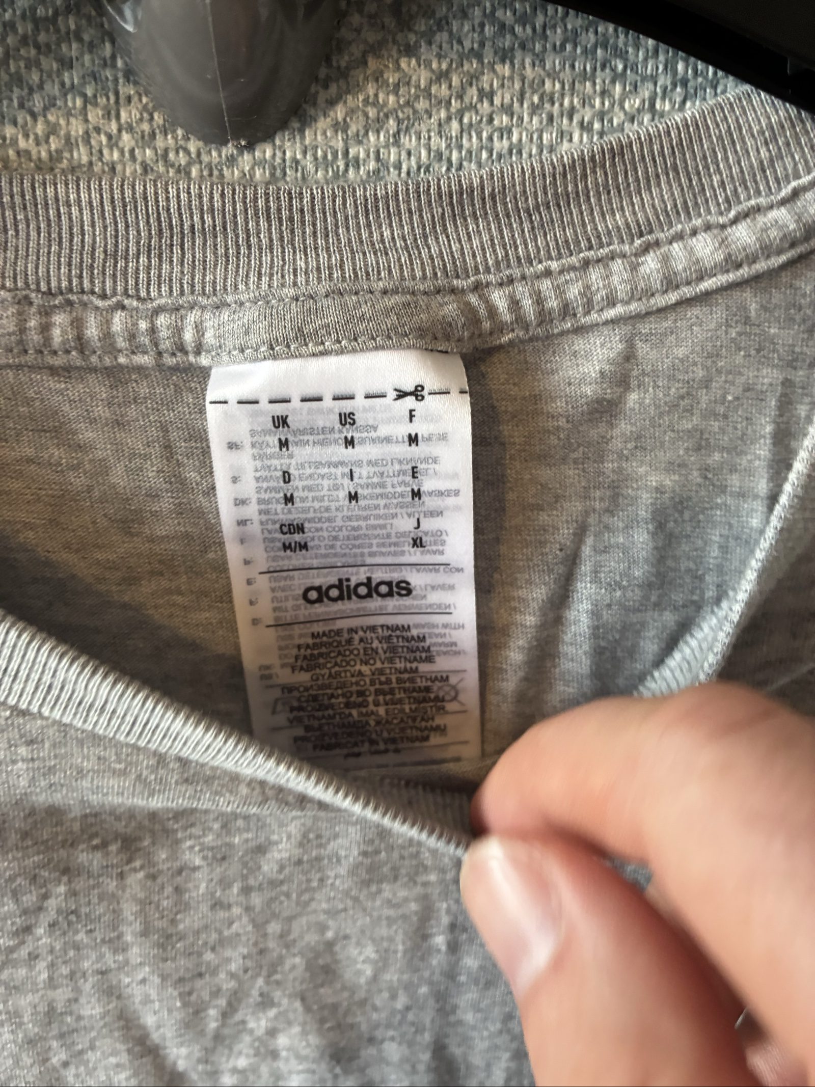 Adidas Grey Cotton T-Shirt Medium Embroidered Logo image 3