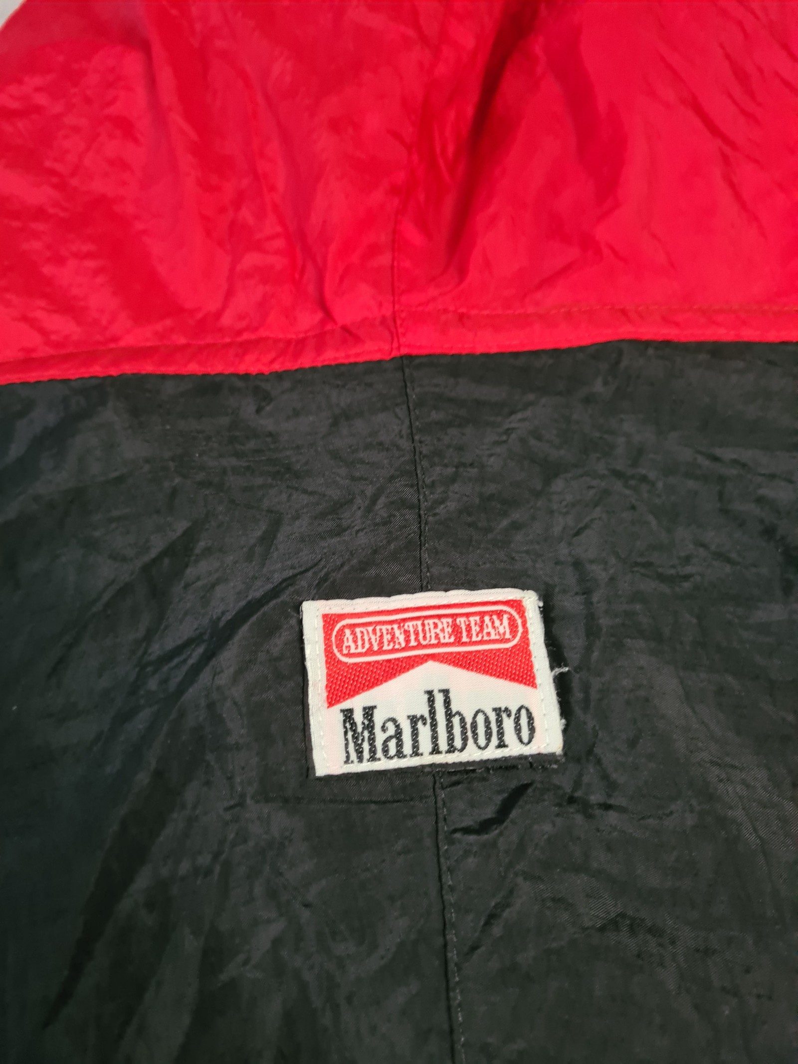 Marlboro Red Black Windbreaker Jacket With Hood Large image 7