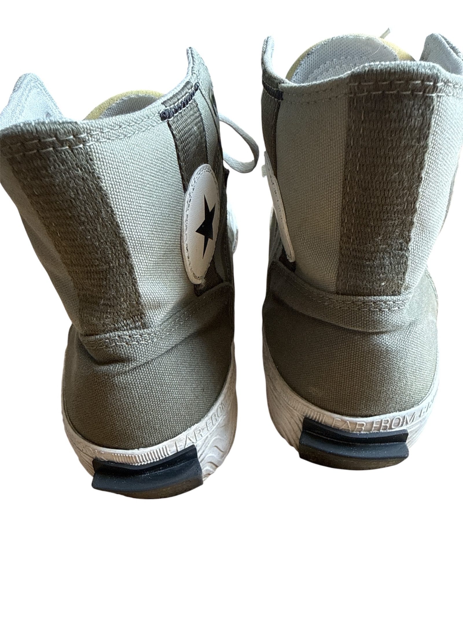 Converse Unisex Olive Green & White High-Top Textile Sneakers UK 10 image 3