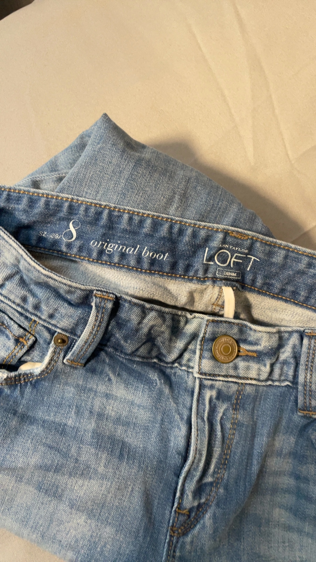 LOFT Women's Light Blue Denim Bootcut Jeans 42 in Outseam image 2