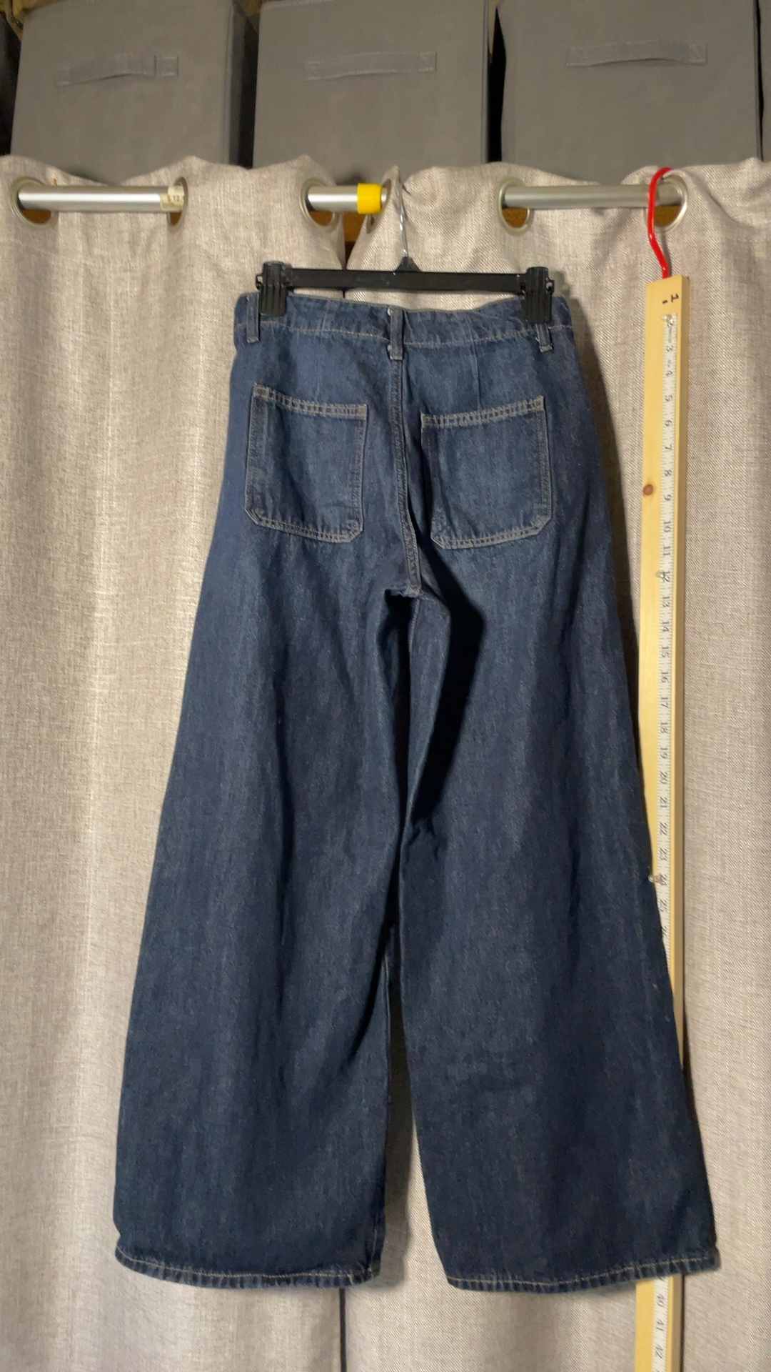 Old Navy Dark Blue High Rise Baggy Wide Leg Jeans Size 0 image 2