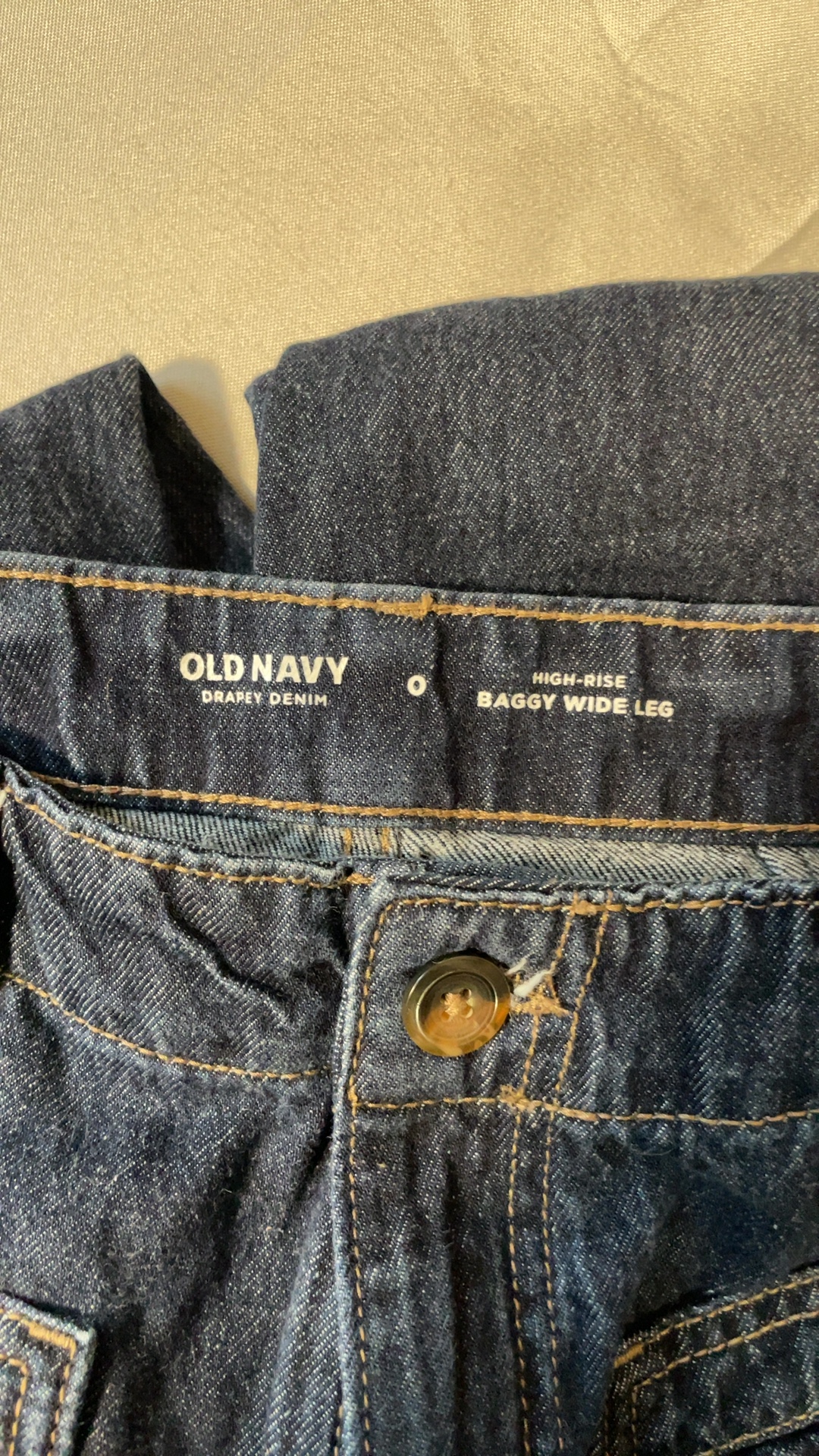 Old Navy Dark Blue High Rise Baggy Wide Leg Jeans Size 0 image 4