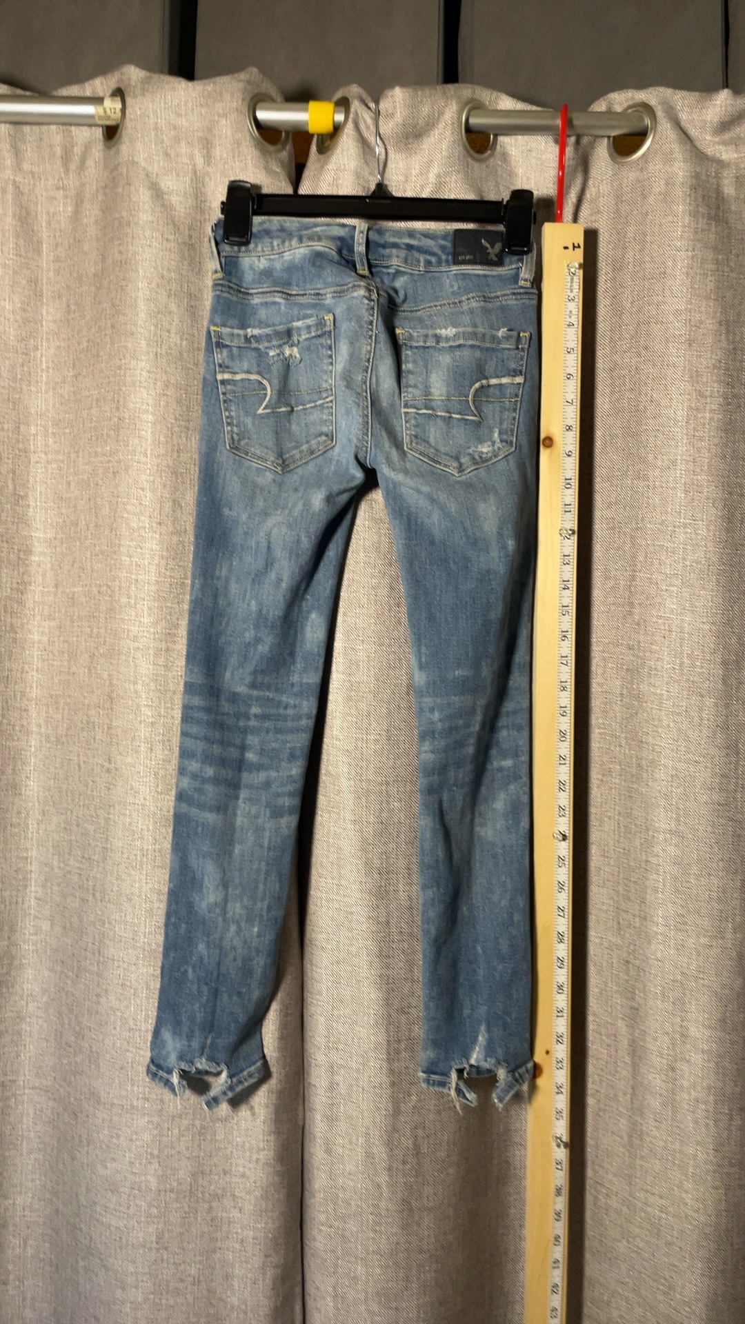 American Eagle Blue Distressed Jegging Ankle Jeans Size 00 image 3