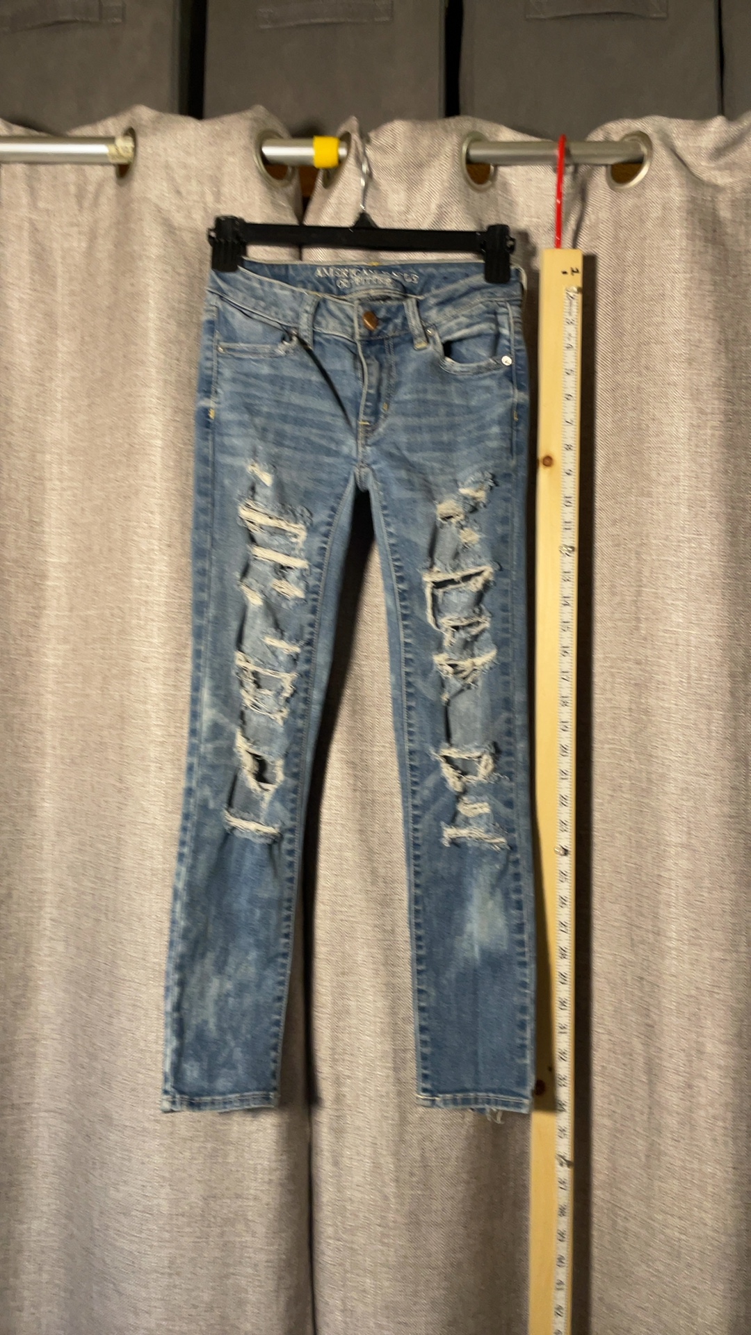 American Eagle Blue Distressed Jegging Ankle Jeans Size 00