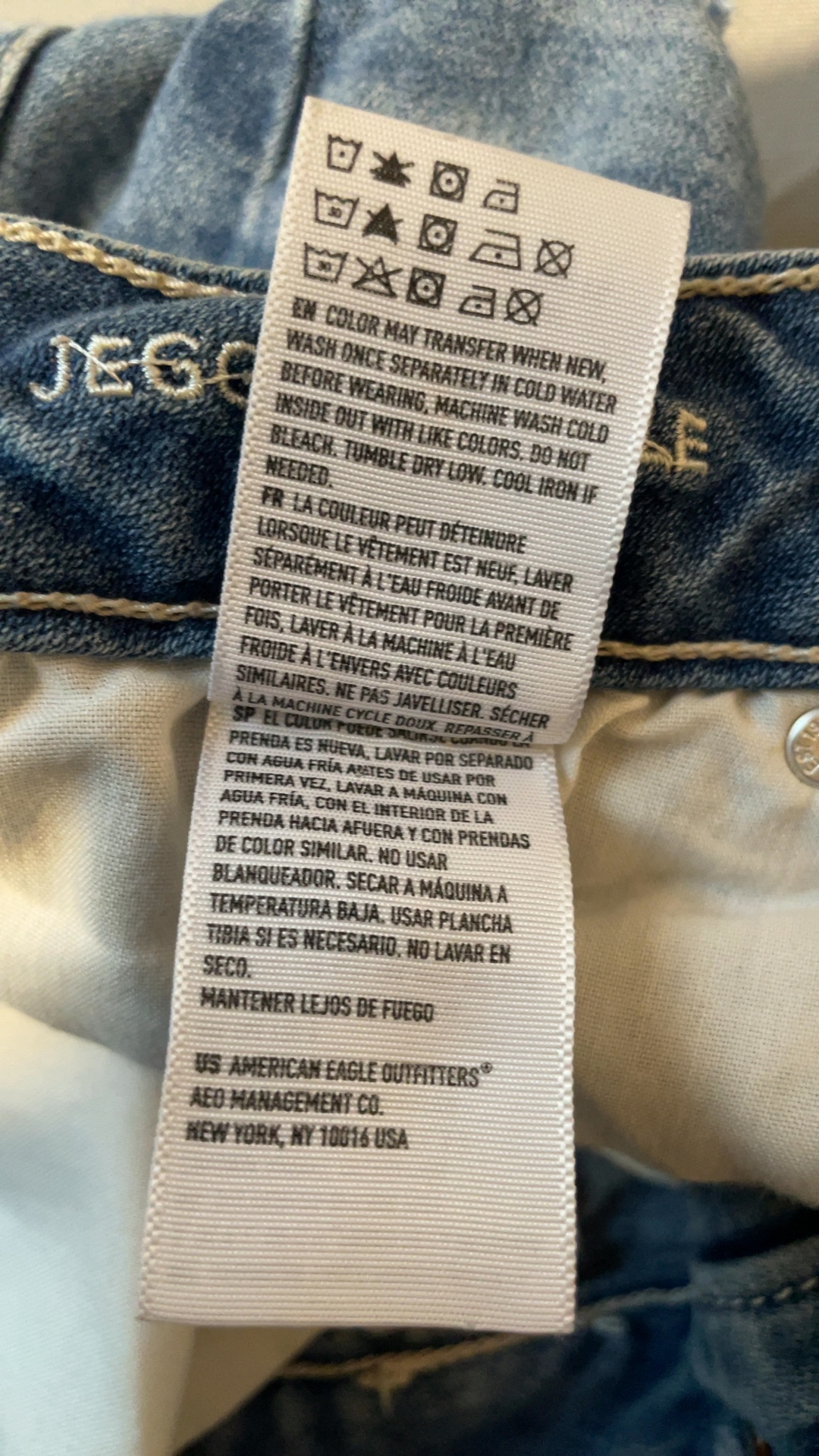 American Eagle Blue Distressed Jegging Ankle Jeans Size 00 image 5