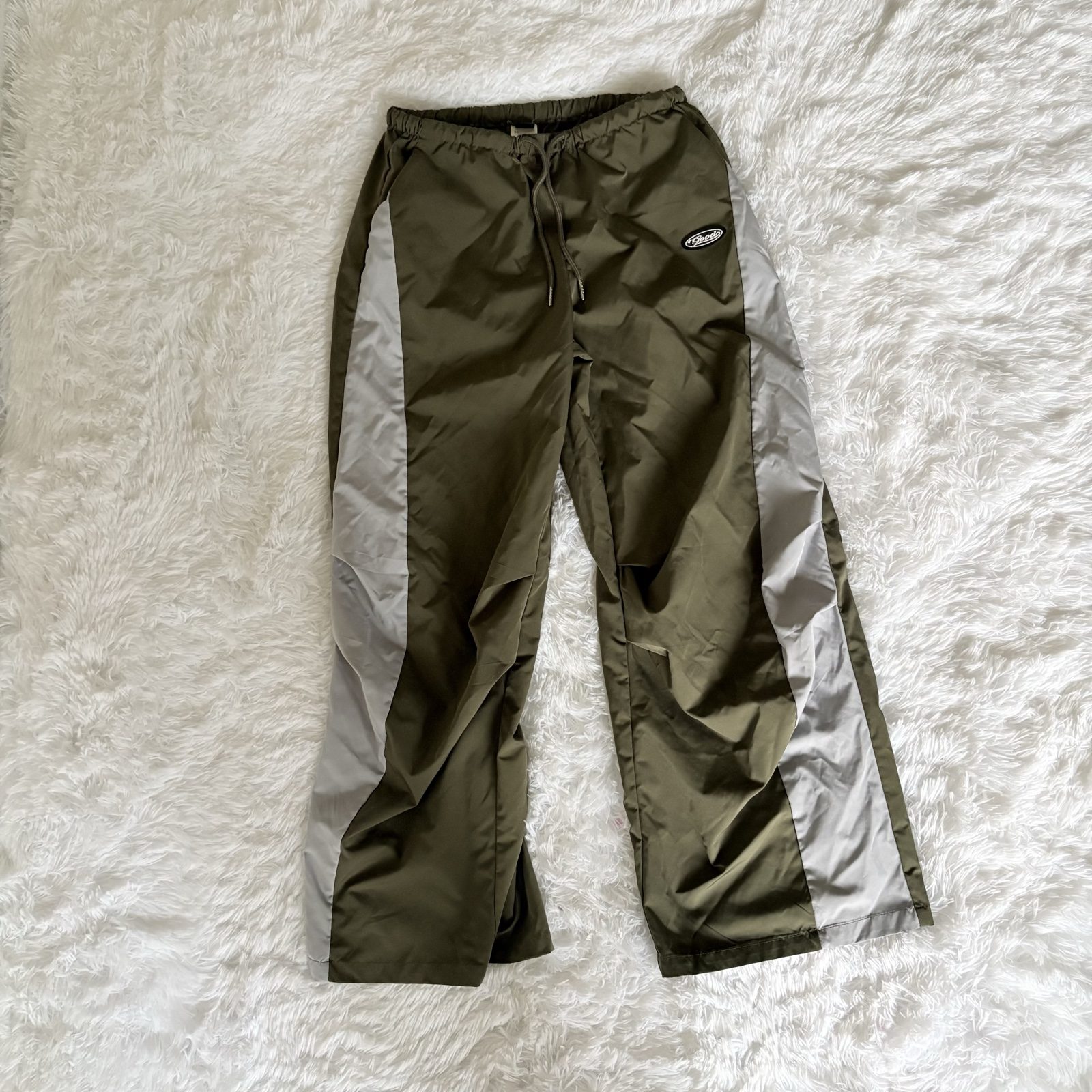 Obey Green & Grey Track Pants Large Drawstring