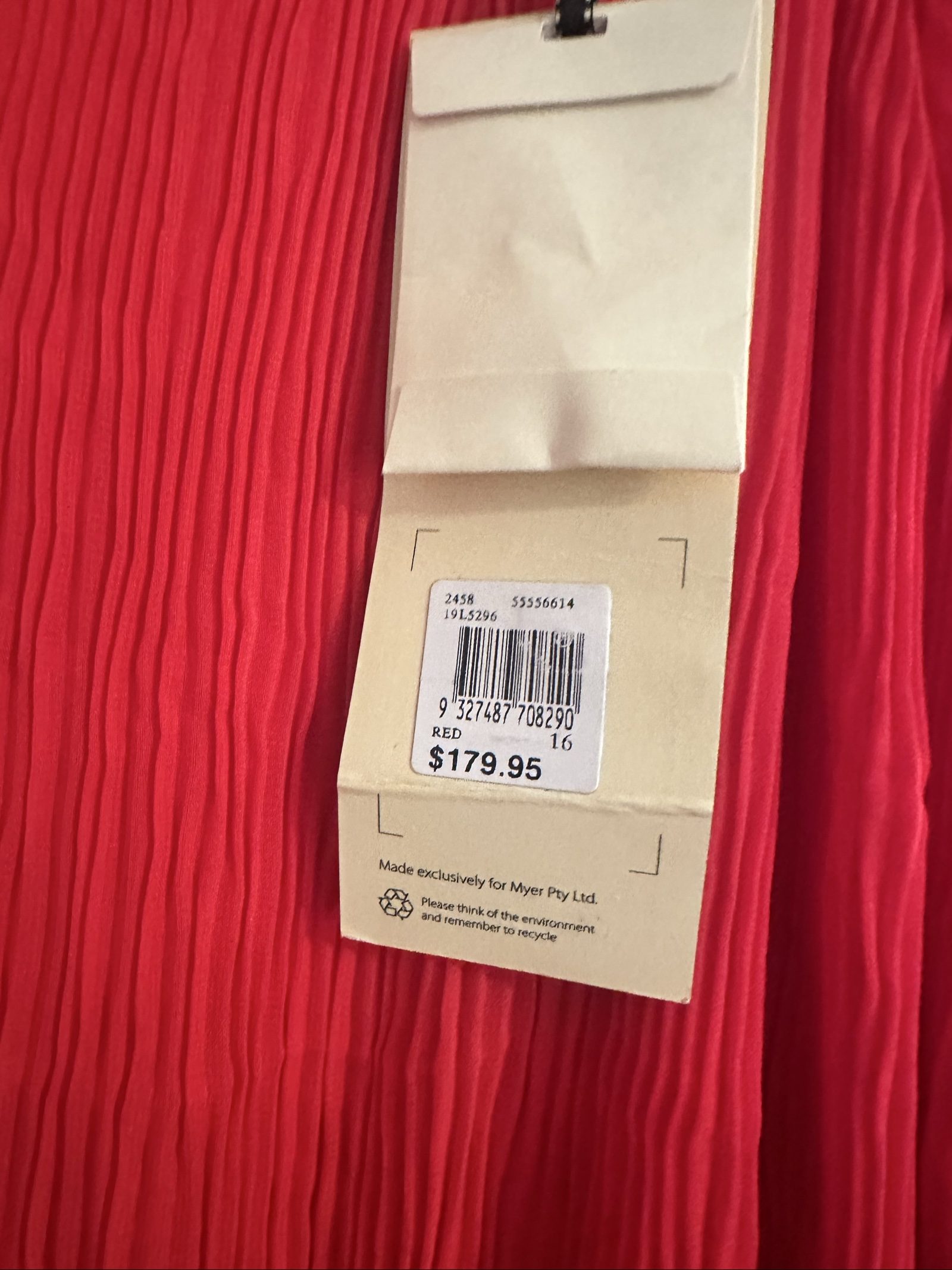 Jane Lamerton Red Pleated Cold Shoulder Dress Size 16 image 3