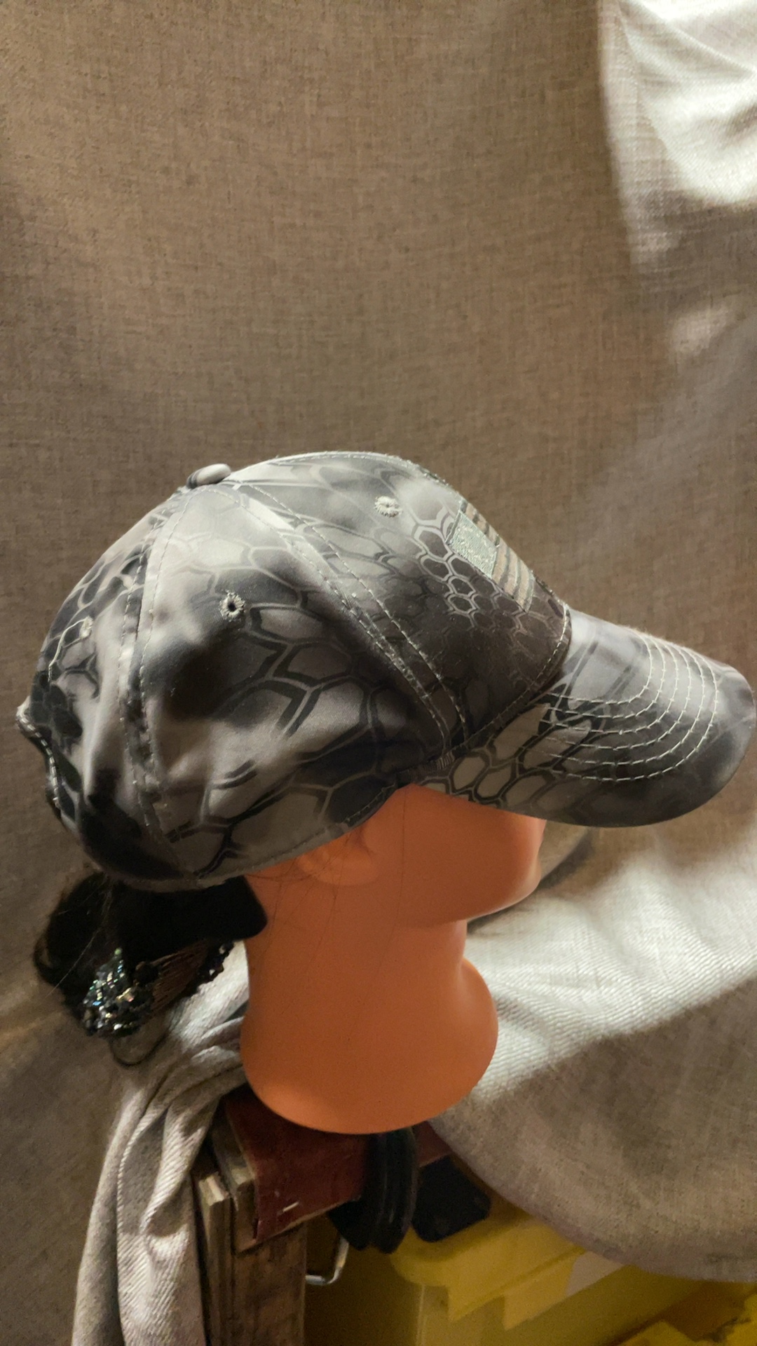 Outdoor Cap Camo Grey US Flag Patch Adjustable Baseball Cap One Size image 2