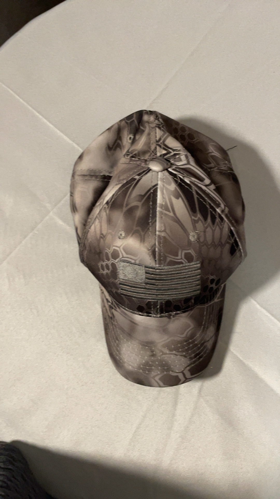 Outdoor Cap Camo Grey US Flag Patch Adjustable Baseball Cap One Size image 5