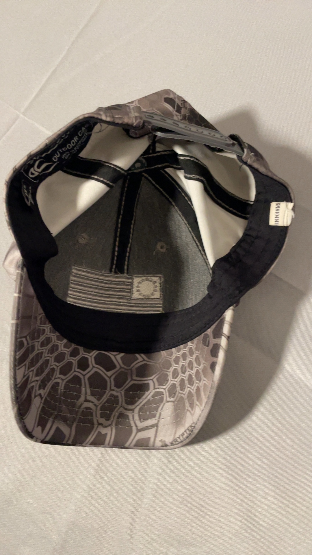 Outdoor Cap Camo Grey US Flag Patch Adjustable Baseball Cap One Size image 6