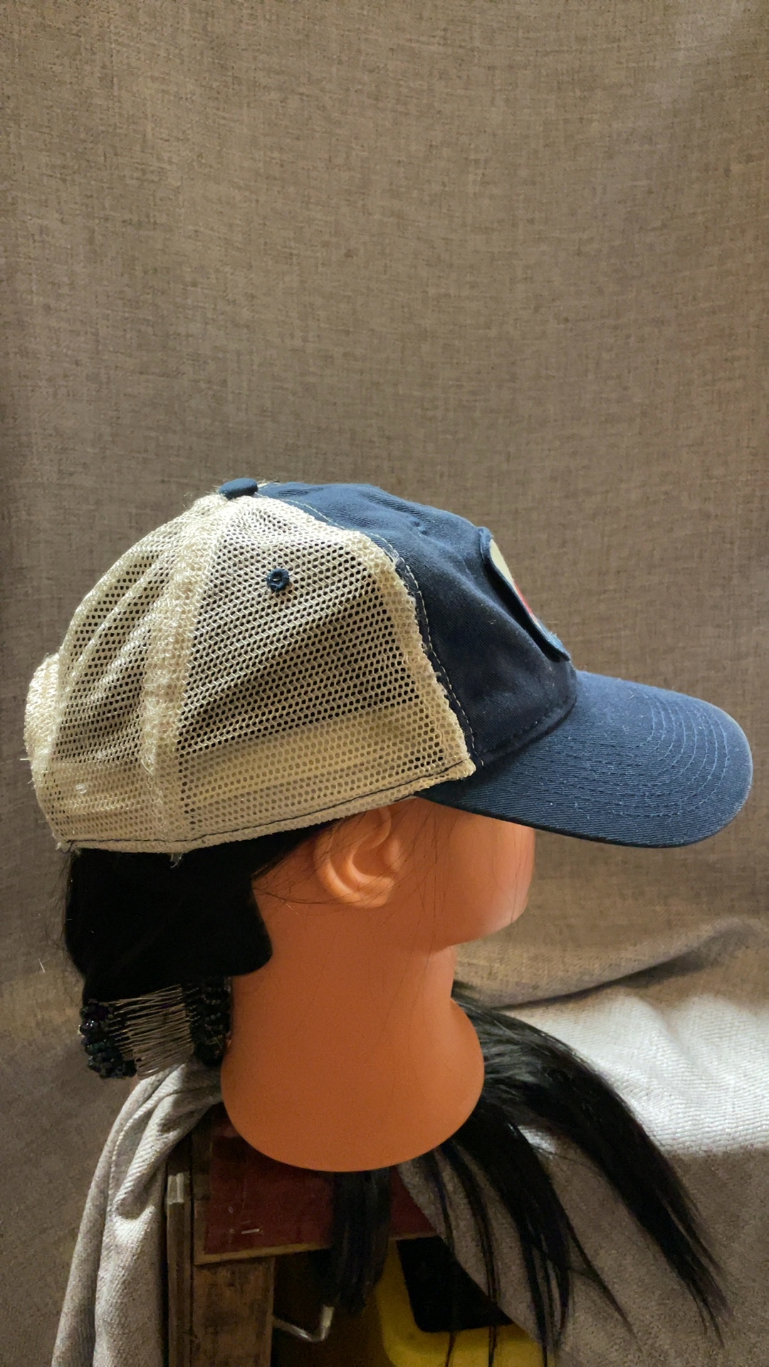 Fenway Navy & Beige Mesh Trucker Hat One Size image 2