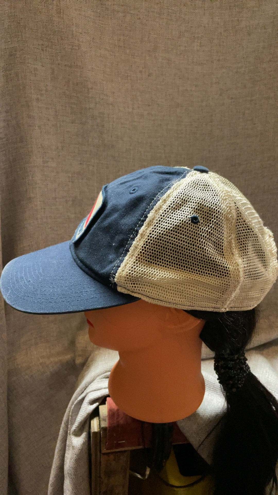 Fenway Navy & Beige Mesh Trucker Hat One Size image 4