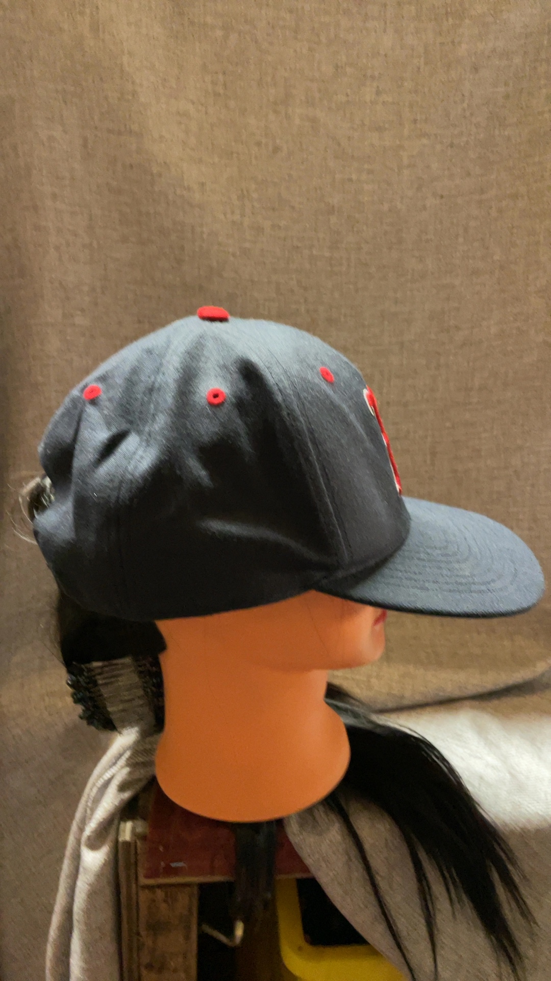 47 Brand Black & Red Boston Red Sox Snapback Hat One Size image 2