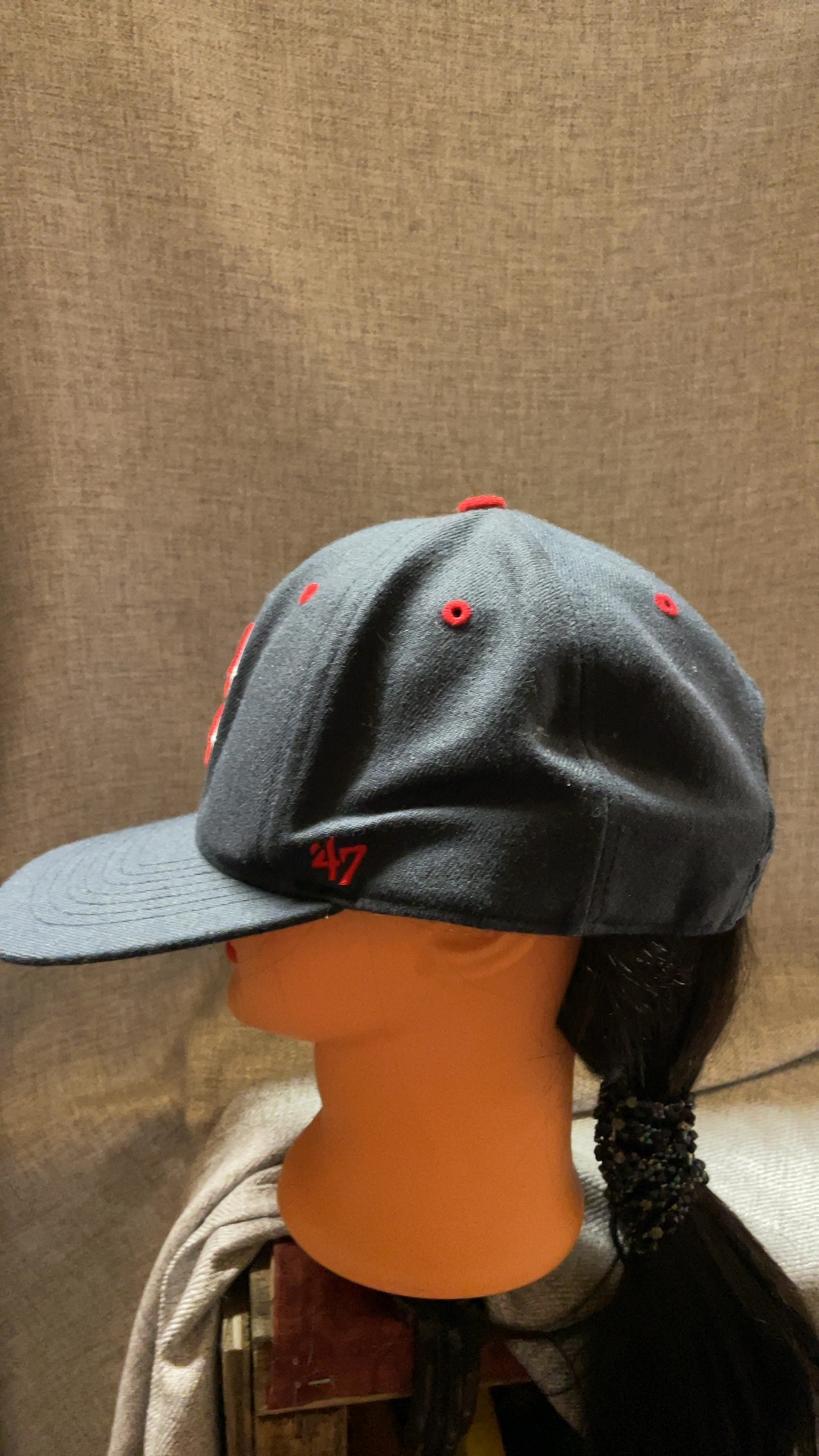 47 Brand Black & Red Boston Red Sox Snapback Hat One Size image 4