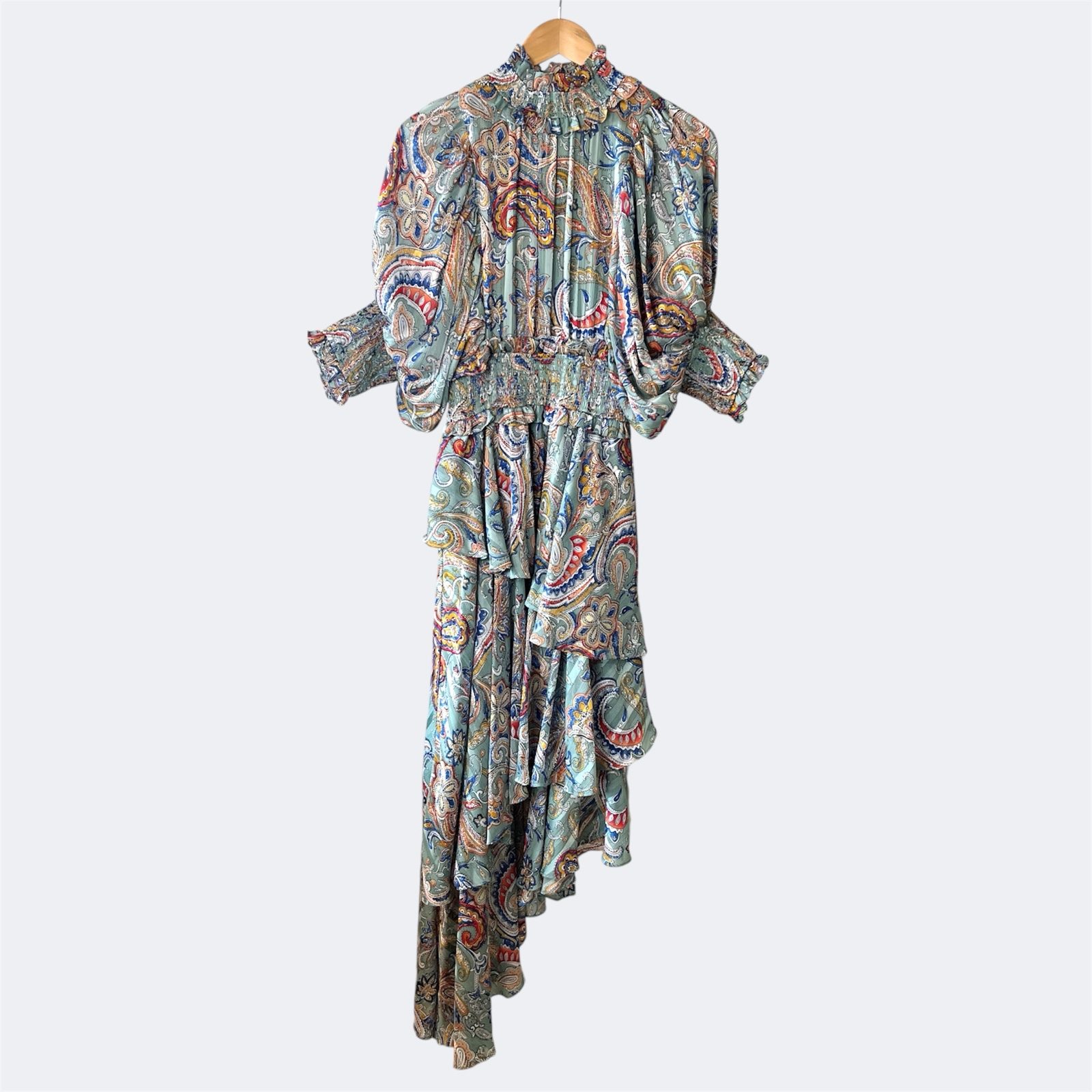 Elliatt Amaya Paisley Asymmetric Midi Dress S / AU 8 / US 4 Boho Party 70s Party