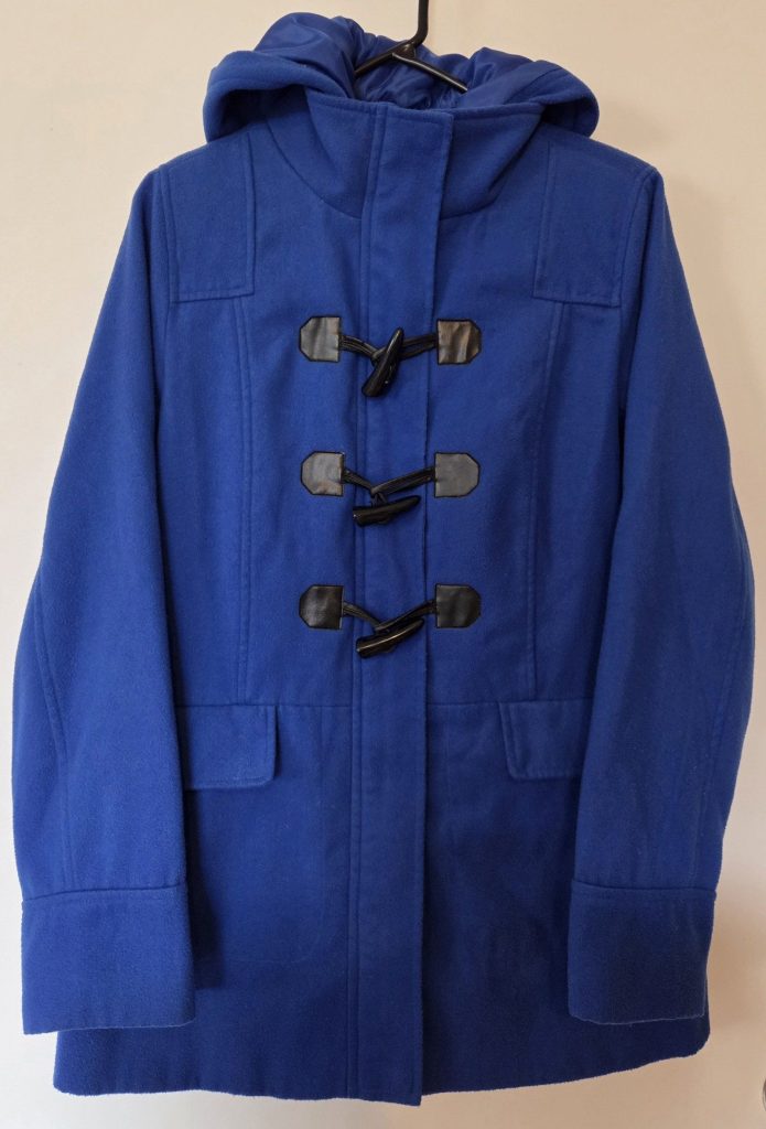 Katies Womens Blue Hooded Toggle Coat Size 8
