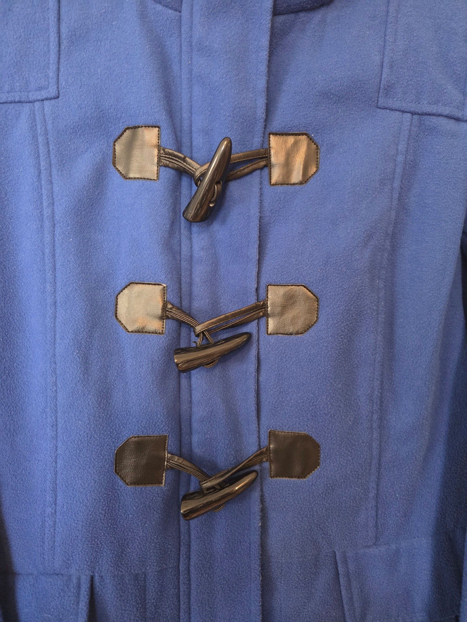 Katies Womens Blue Hooded Toggle Coat Size 8 image 2
