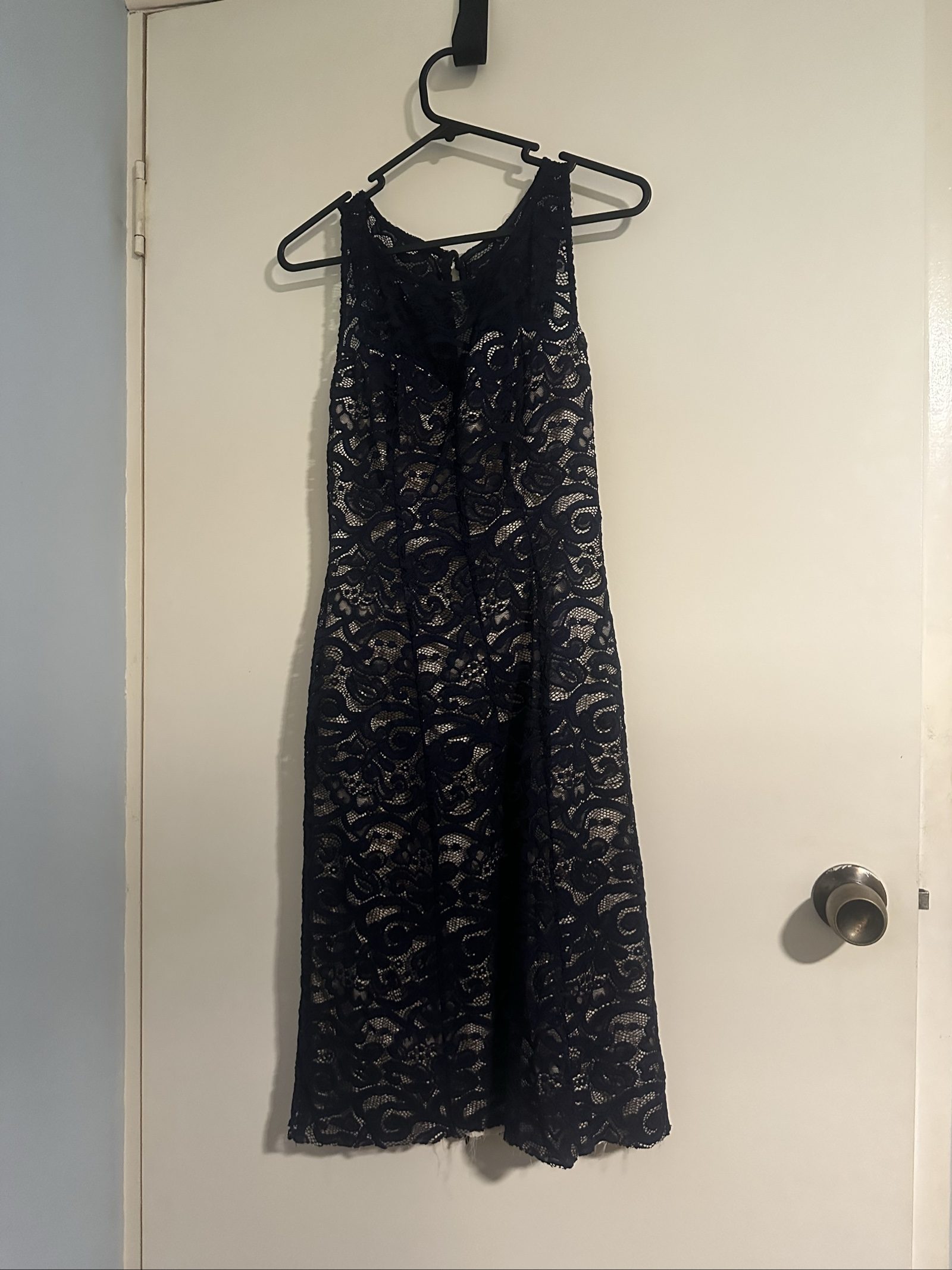 Review Navy Blue Lace Dress Size 6 Sleeveless