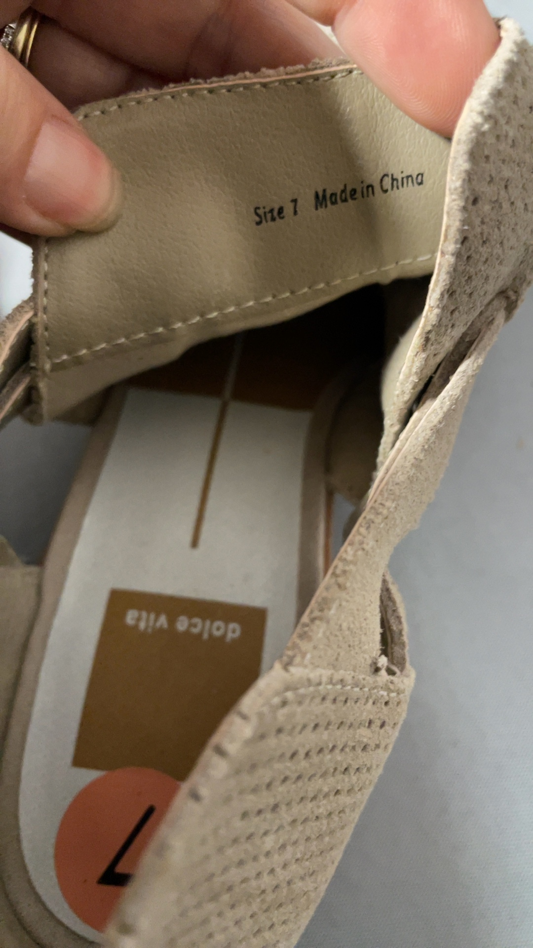 Dolce Vita Women's Beige Suede Cutout Ankle Booties Size 7 image 7