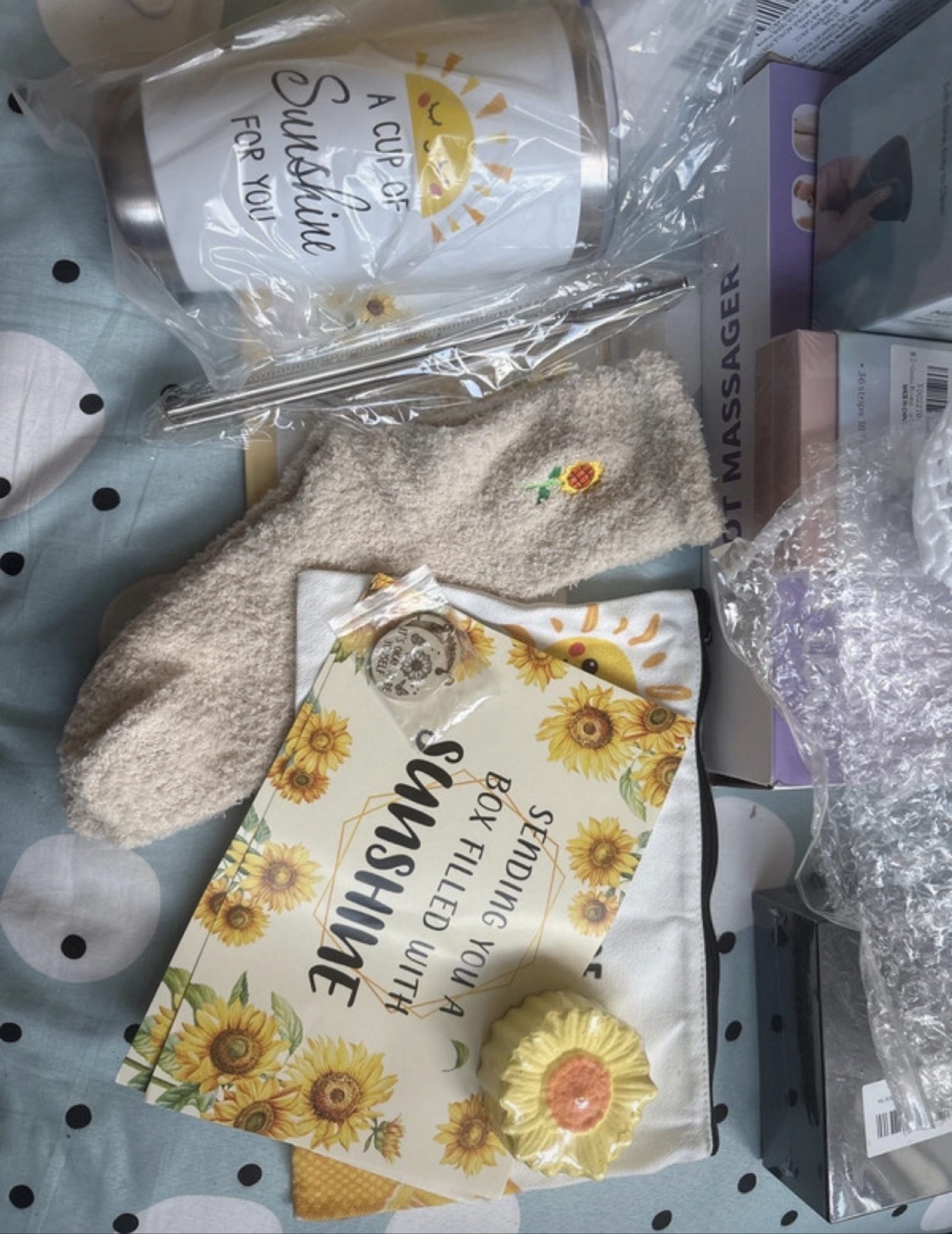 Sunshine Themed Gift Box with Socks, Tumbler & Accessories