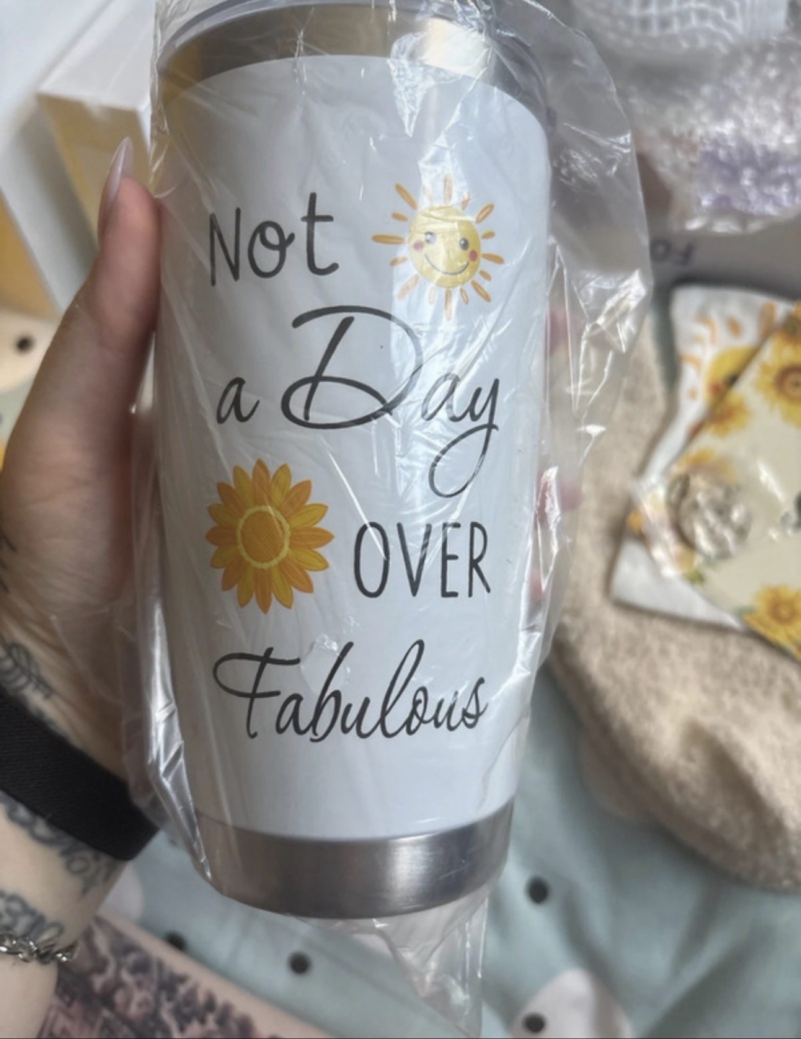 Sunshine Themed Gift Box with Socks, Tumbler & Accessories image 2