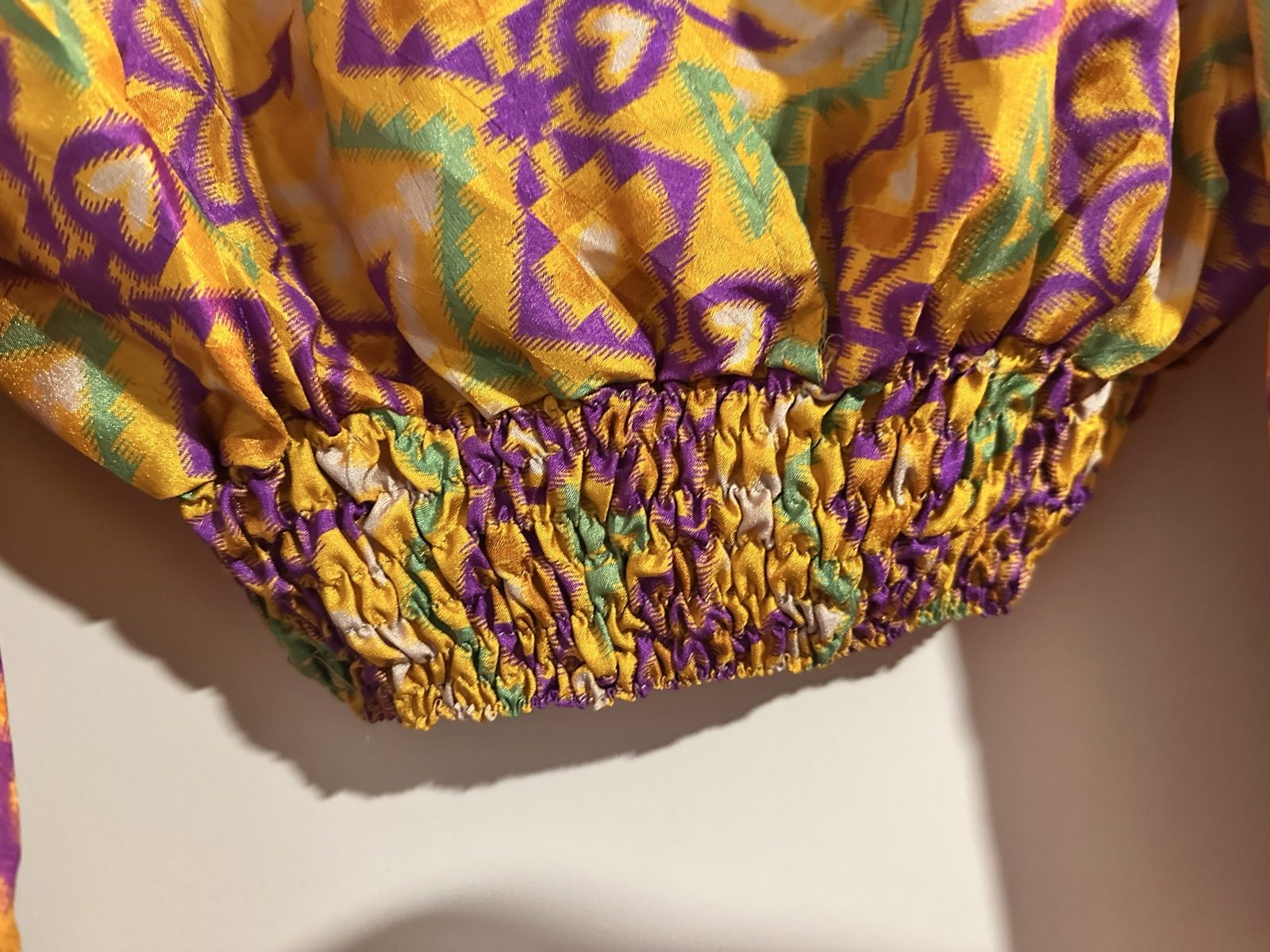 Tree of Life Yellow & Purple Boho Crop Top One Size image 2