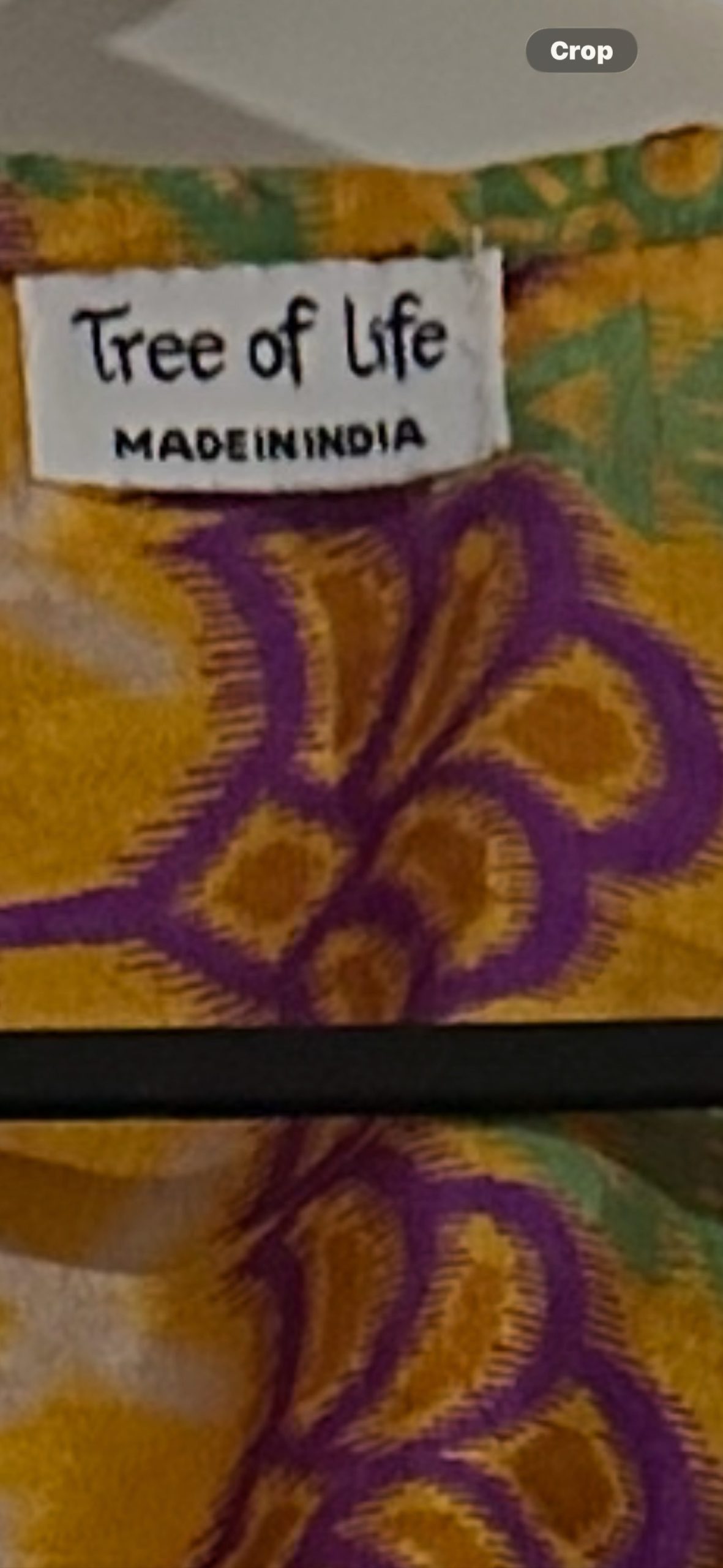 Tree of Life Yellow & Purple Boho Crop Top One Size image 5