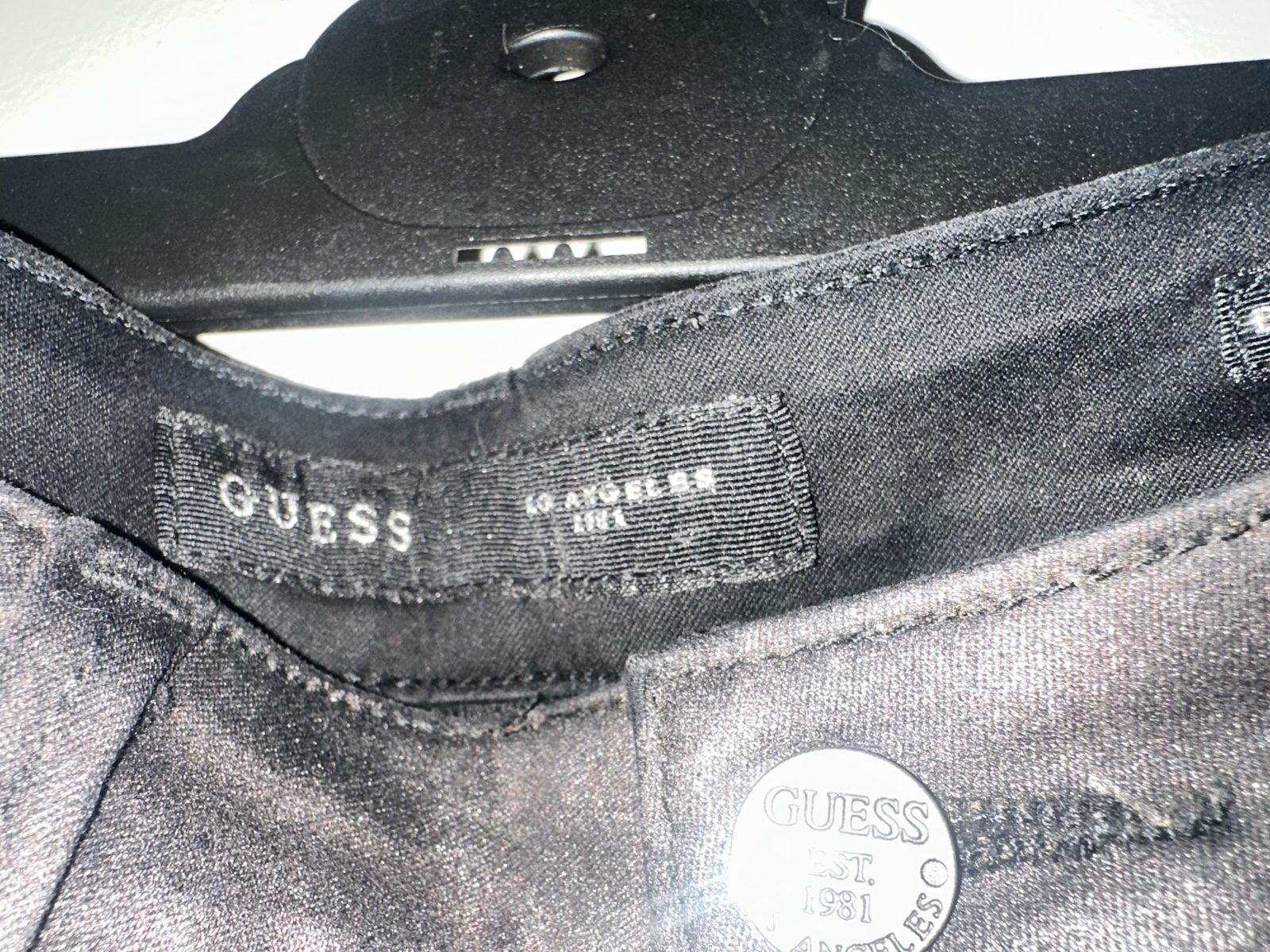 Guess Women's Black Britteny Skinny Jeans Size L with Shiny Finish image 3