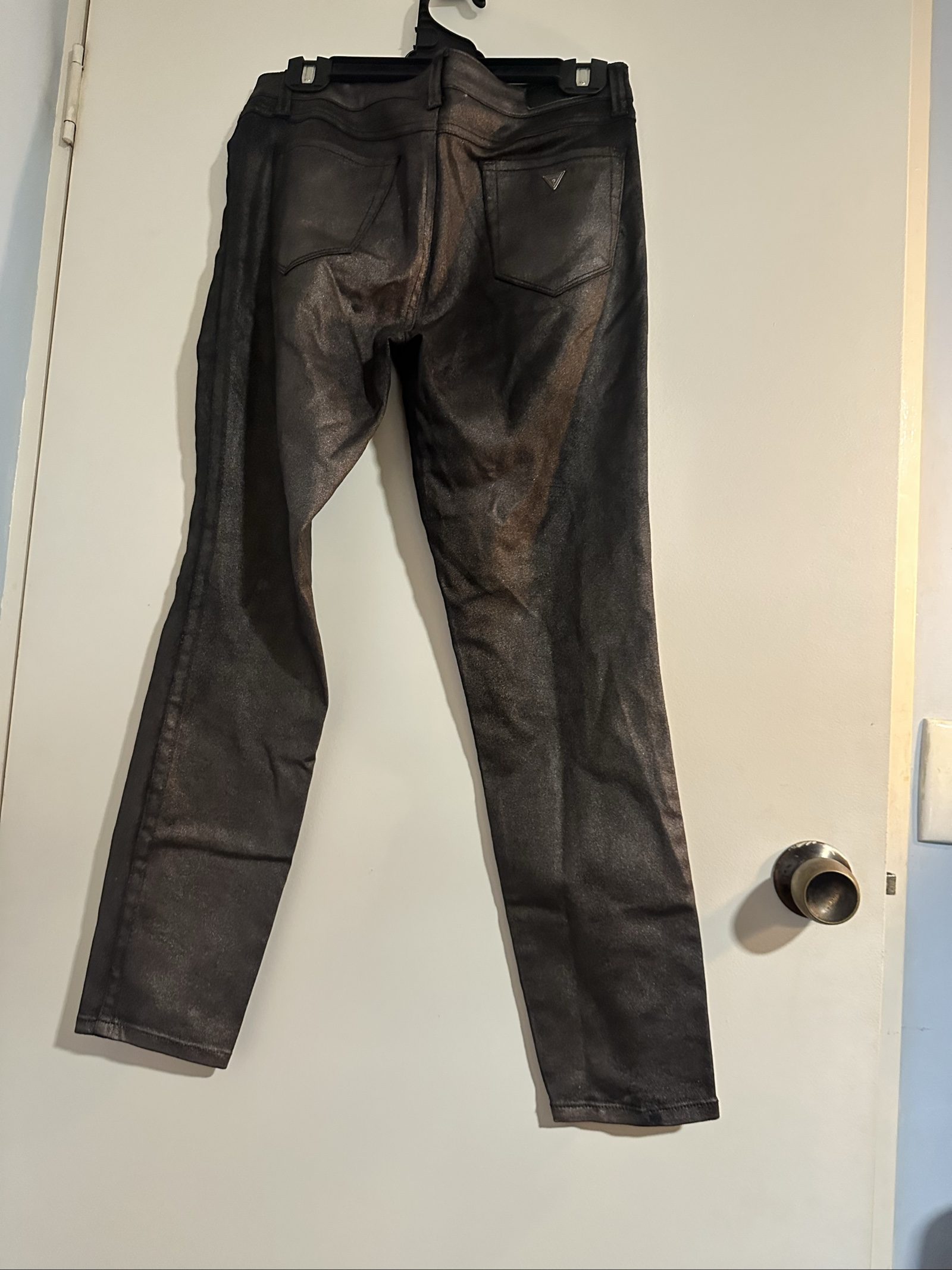 Guess Women's Black Britteny Skinny Jeans Size L with Shiny Finish image 5