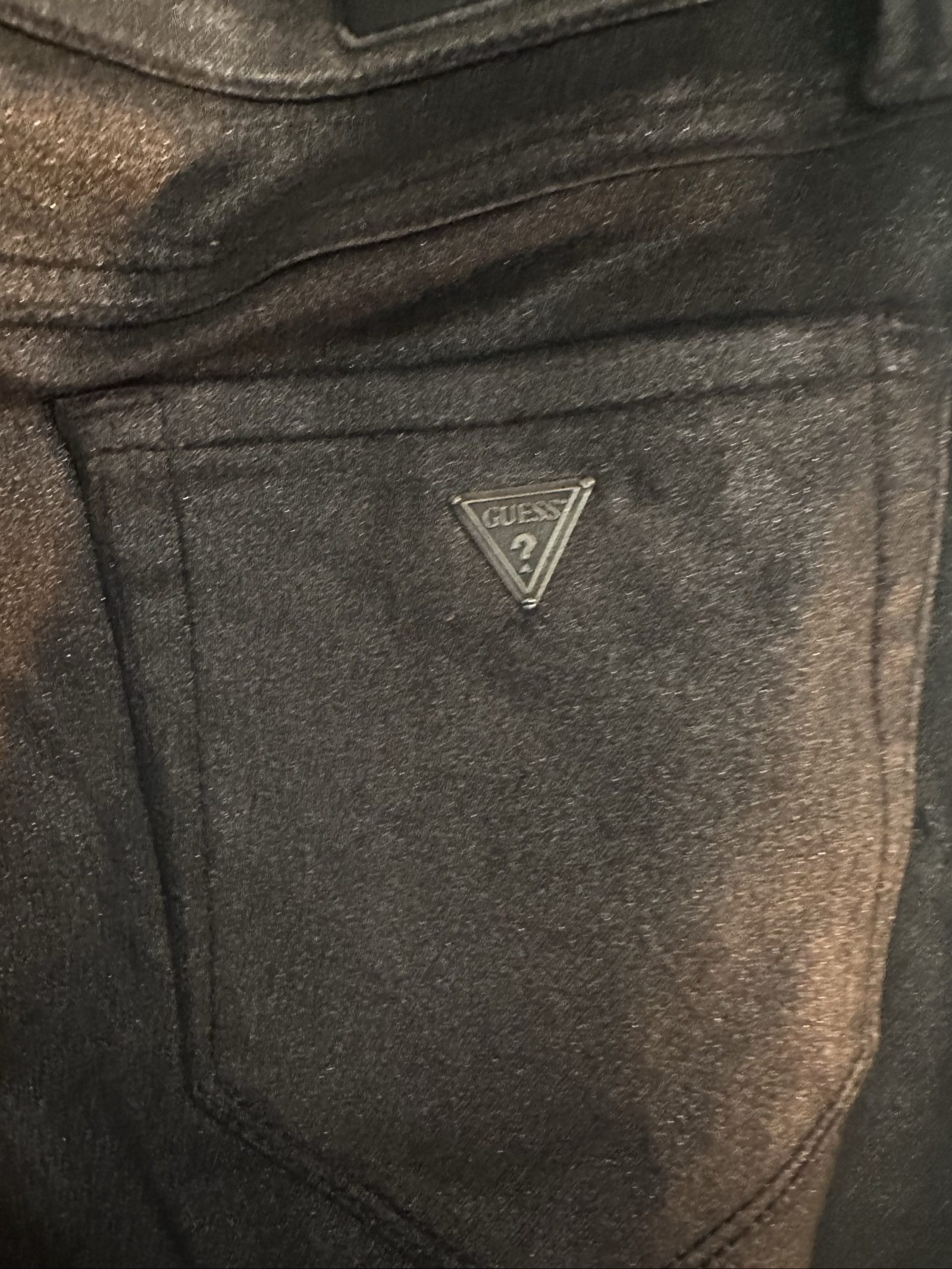 Guess Women's Black Britteny Skinny Jeans Size L with Shiny Finish image 6