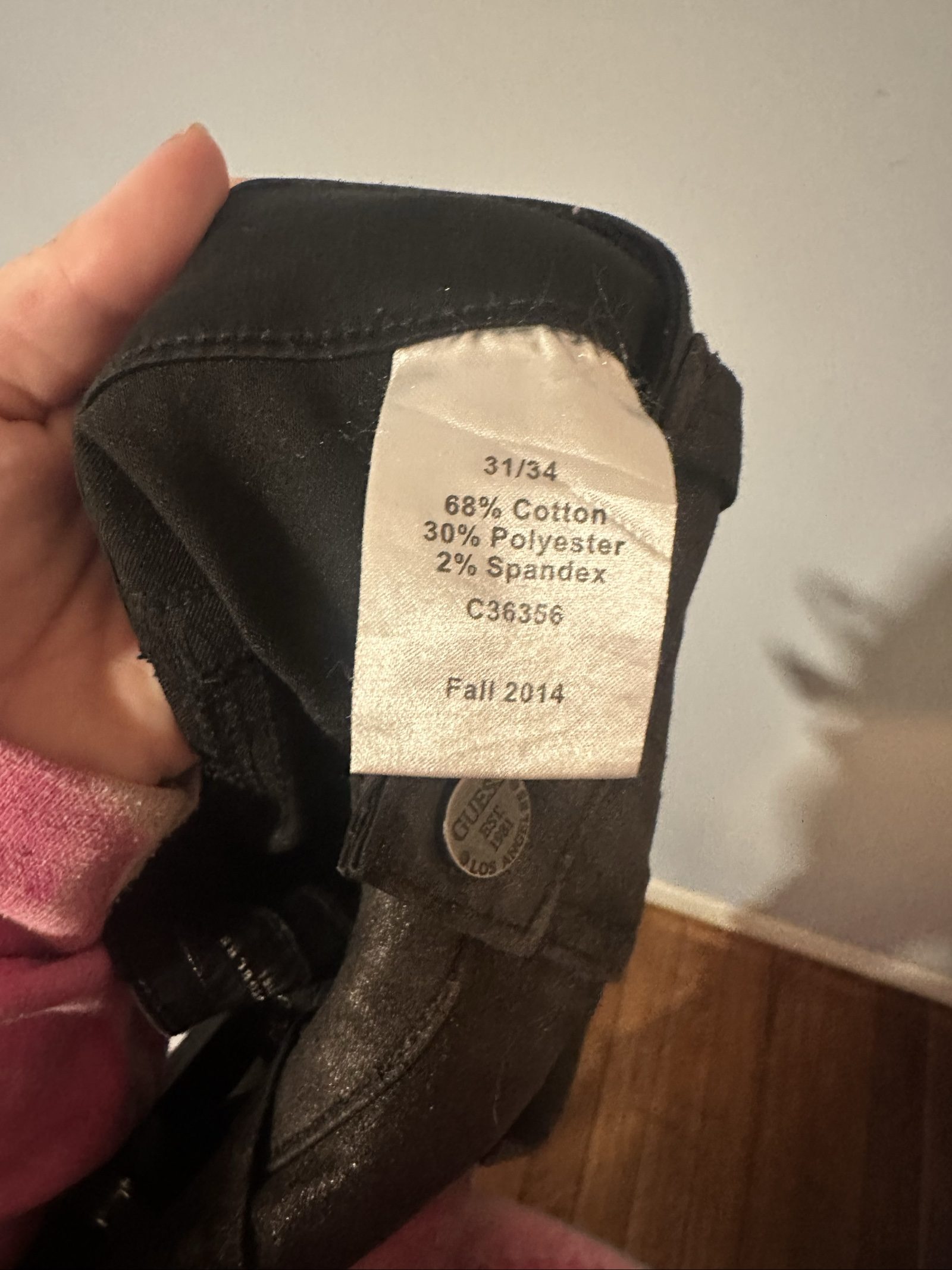 Guess Women's Black Britteny Skinny Jeans Size L with Shiny Finish image 8