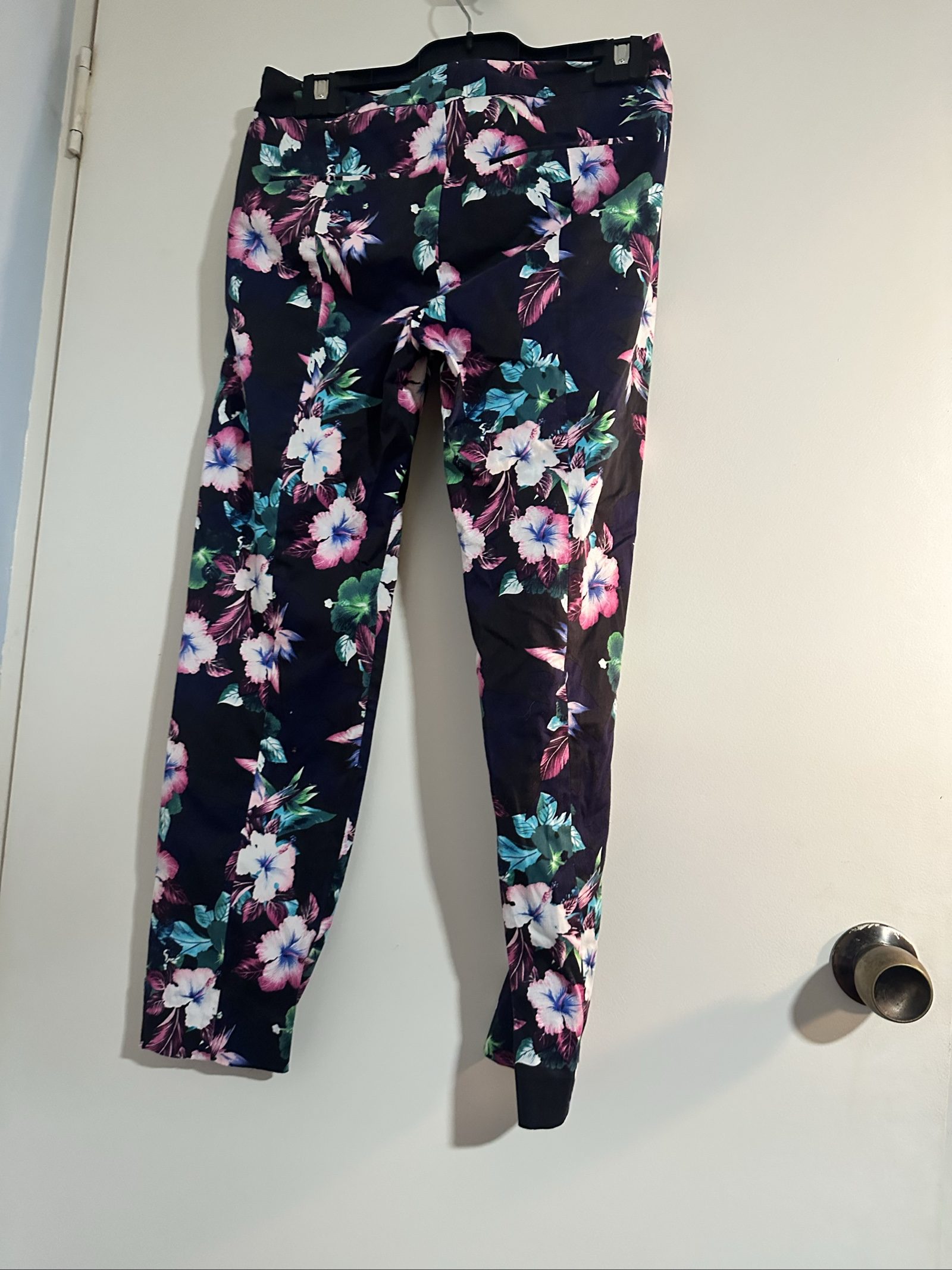 MARCS Women's Navy Floral Print Stretch Pants Size 8 image 3