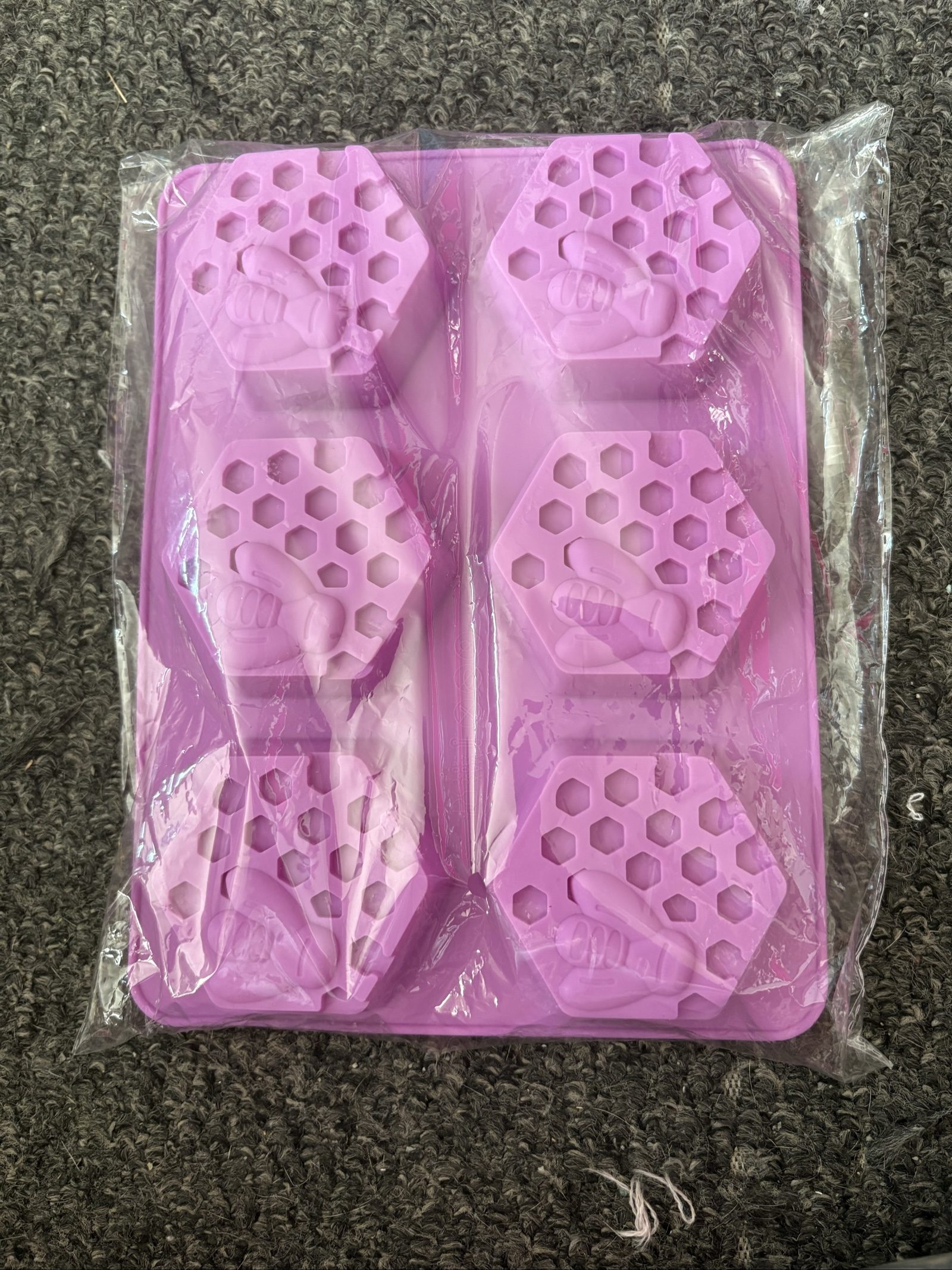 New Pink Silicone Honeycomb Ice Cube Tray Mold x3 image 2