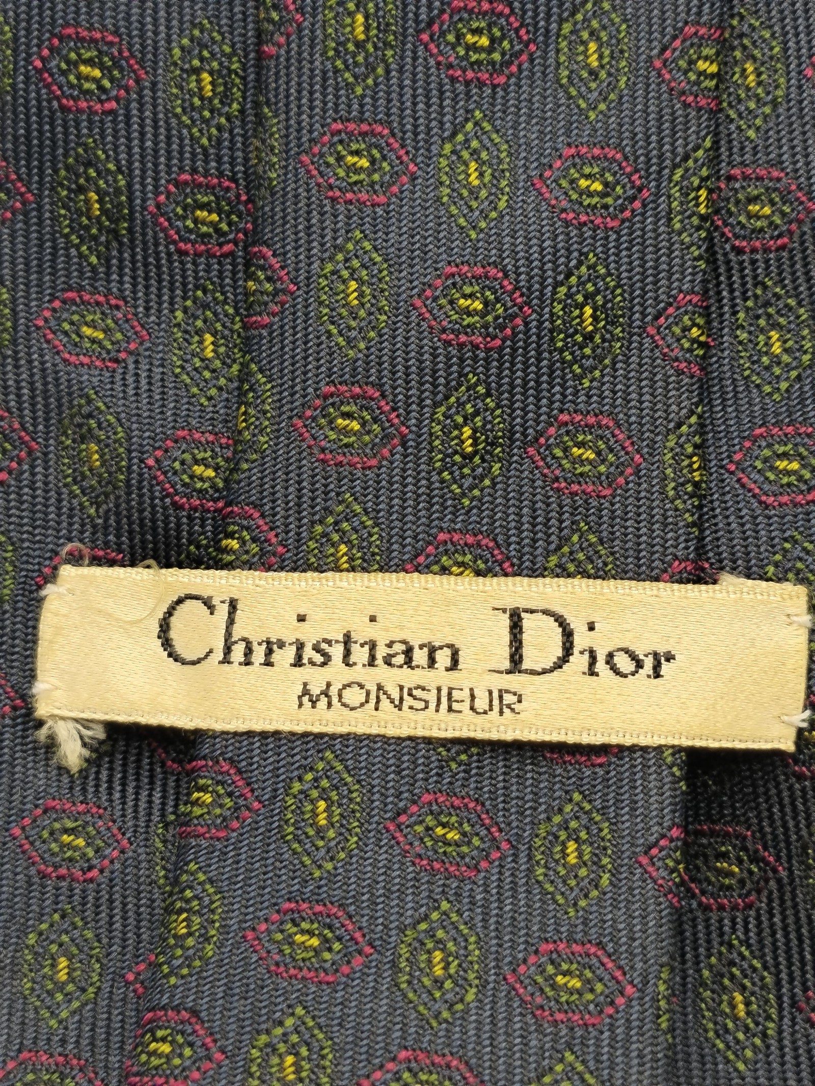 Christian Dior Monsieur Navy & Red Silk Men's Tie image 3