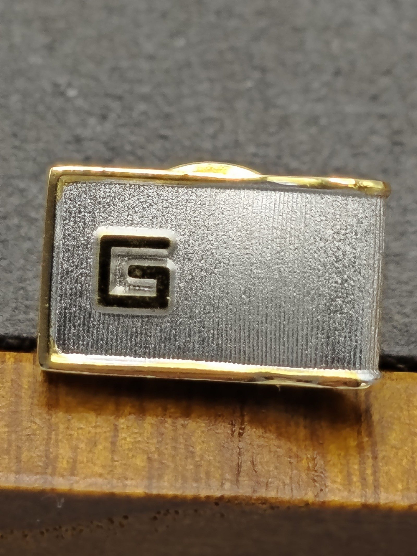 Gold & Silver Tone Metal Men's Tie Clip with G Logo Other image 4