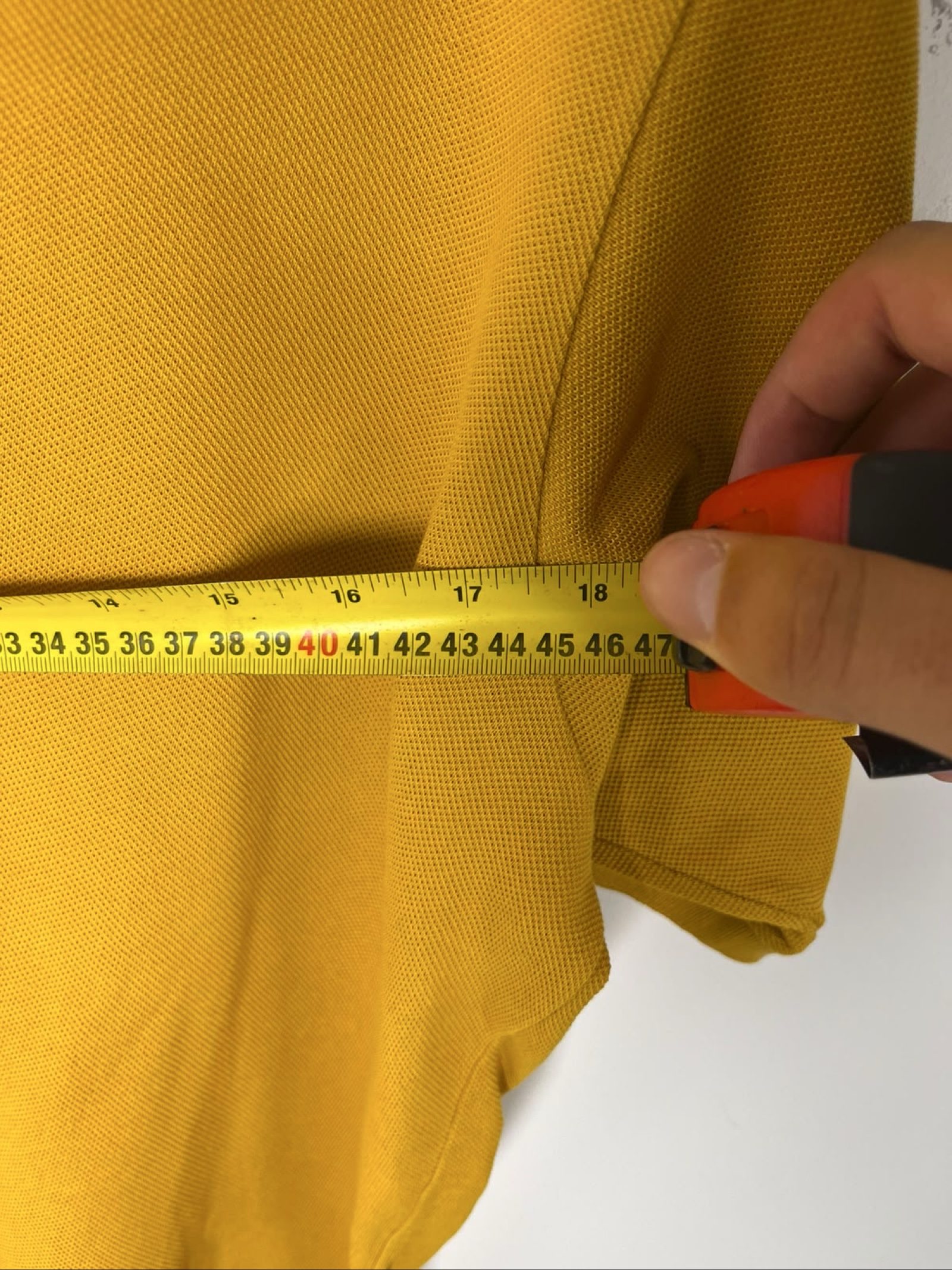 Lacoste Men's Mustard Yellow Cotton Polo Shirt Medium image 4