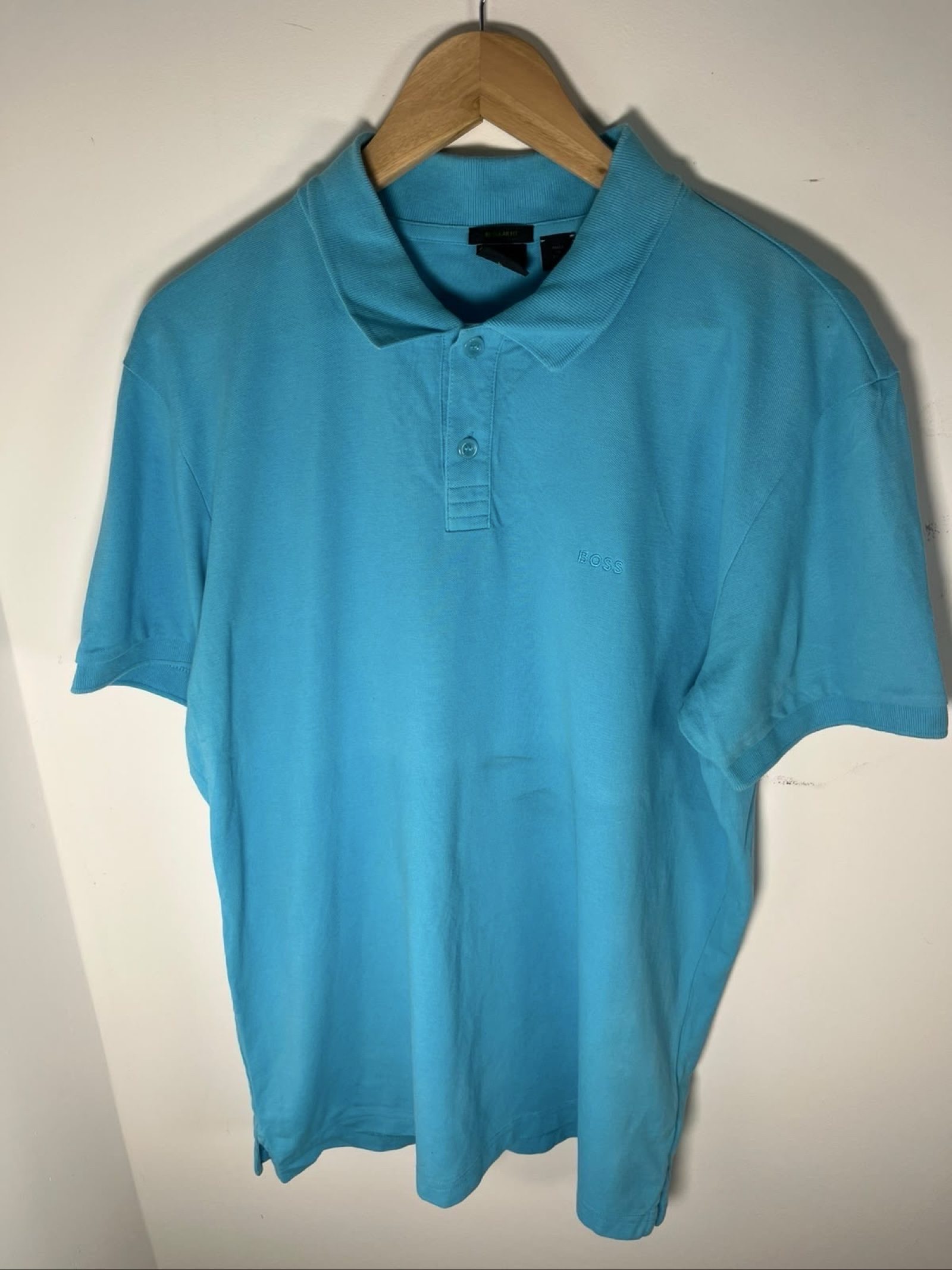 BOSS Men's Blue Regular Fit Polo Shirt Large