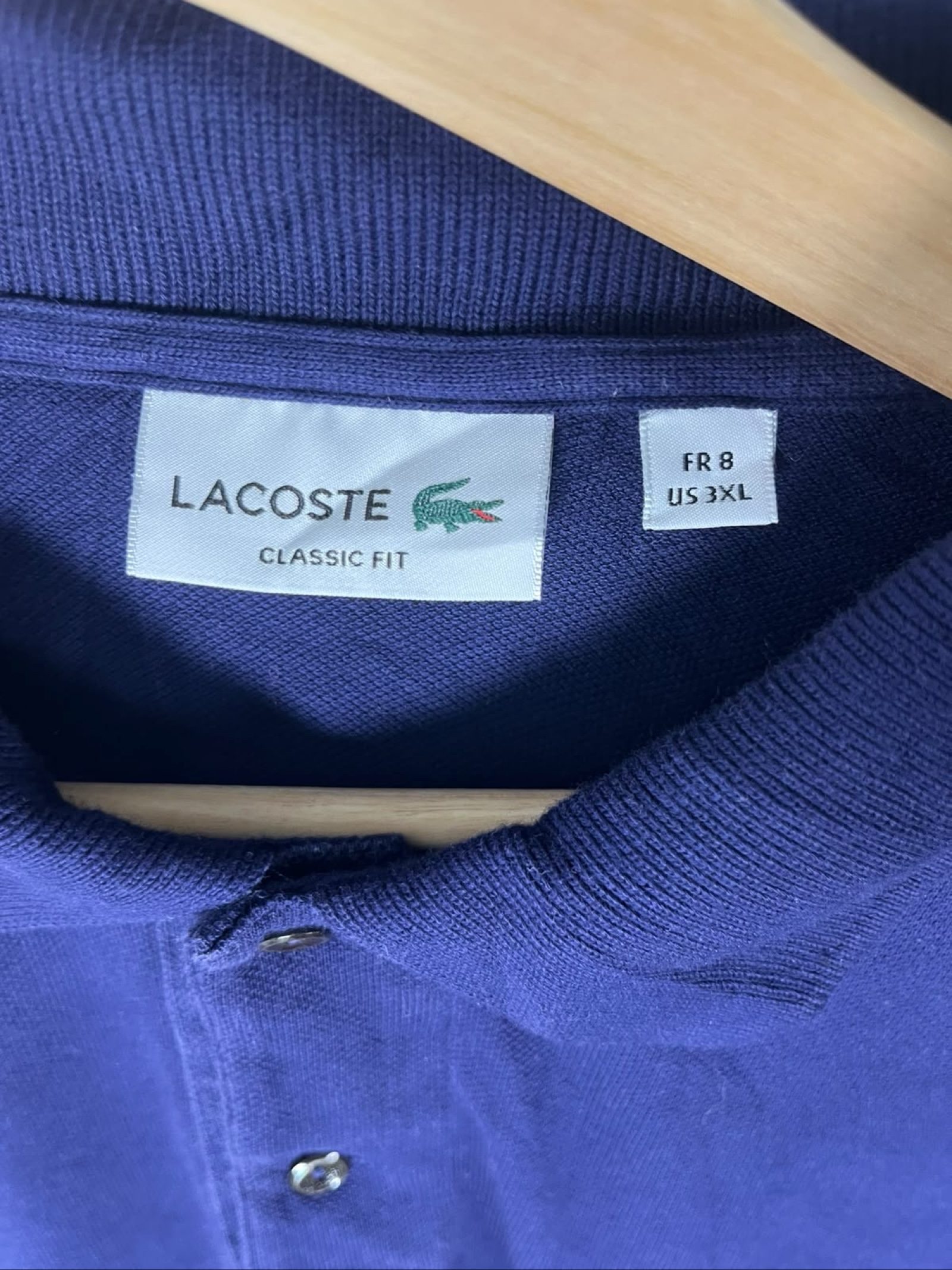 Lacoste Men's Navy Blue Classic Fit Polo Shirt US 3XL image 3