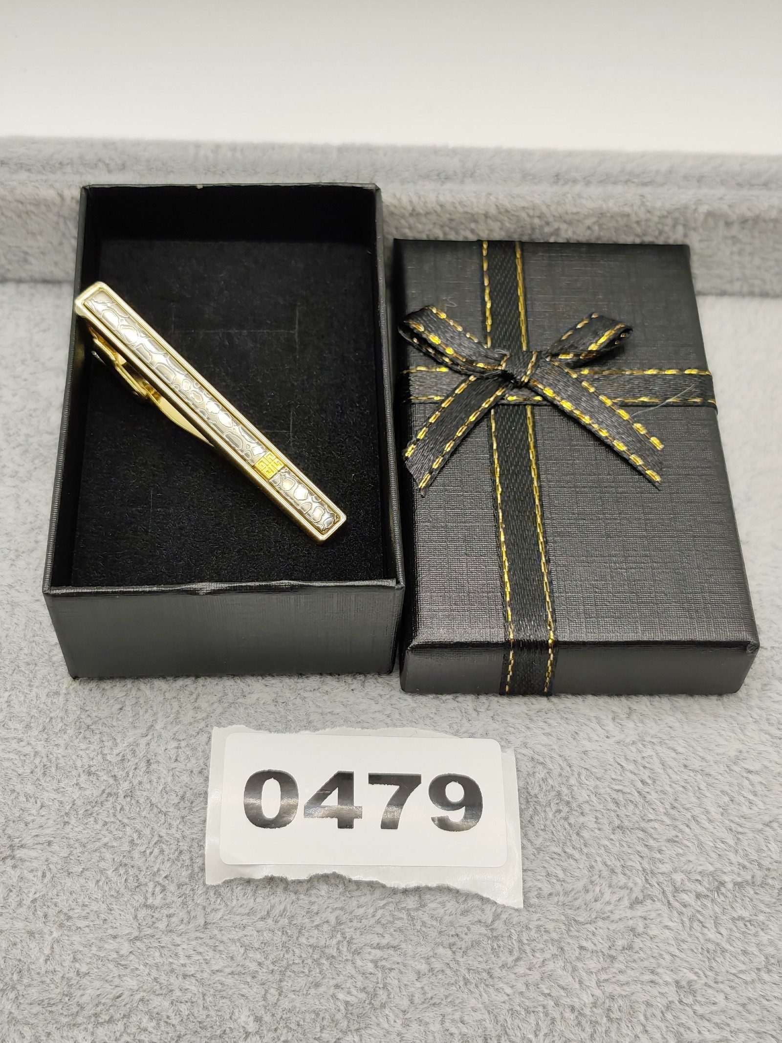 Givenchy Men Black & Gold Stainless Steel Tie Clip 6.5 cm