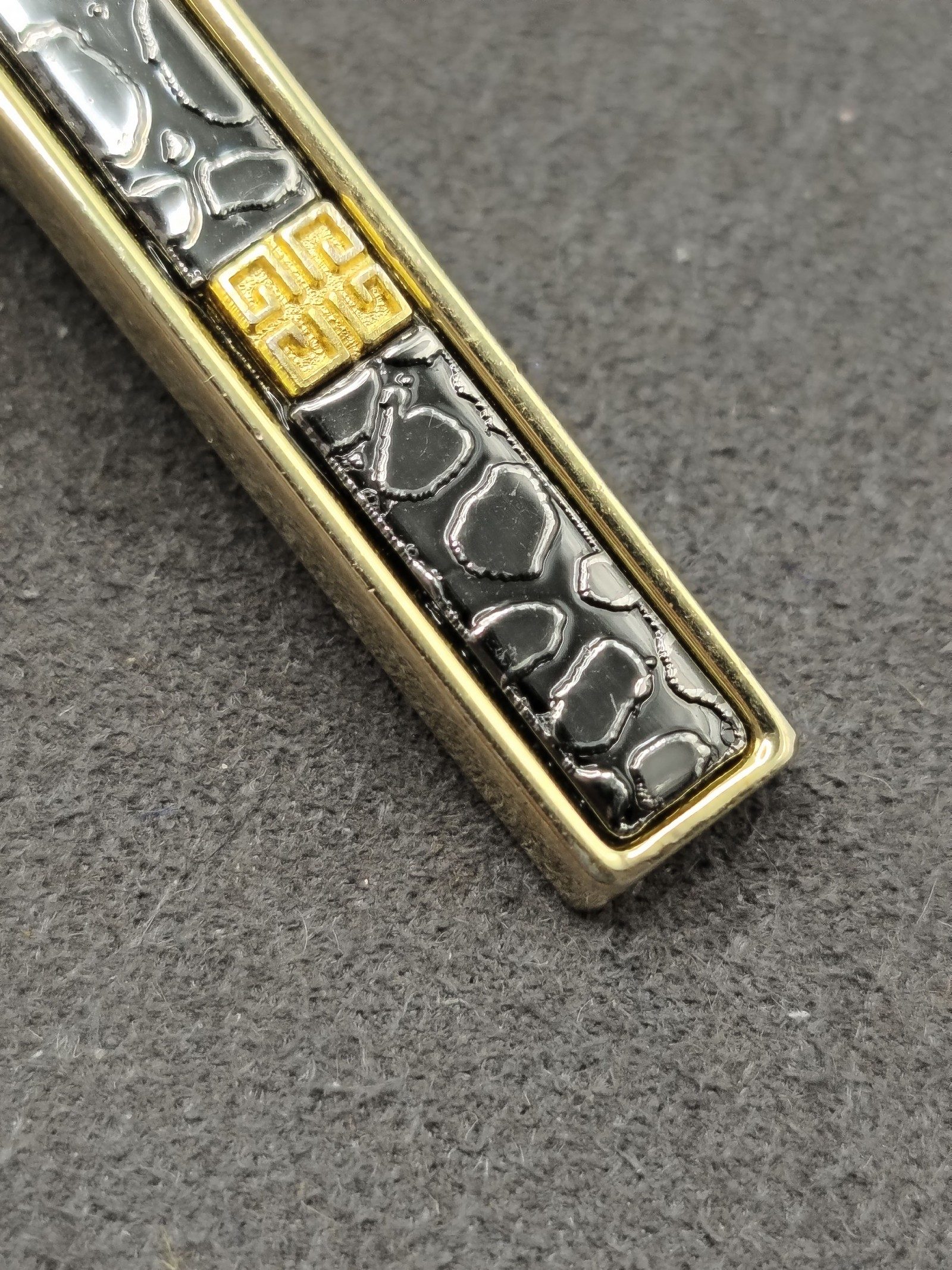 Givenchy Men Black & Gold Stainless Steel Tie Clip 6.5 cm image 6