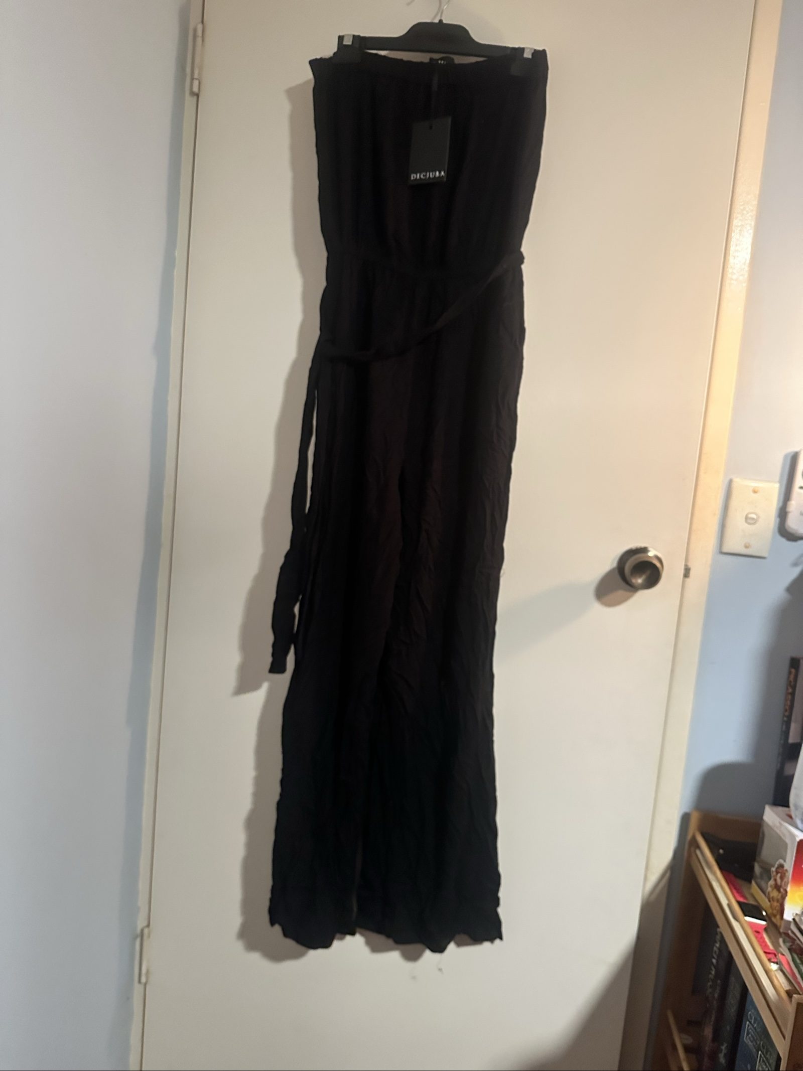 Decjuba Black Jasmine Tie Waist Jumpsuit Large